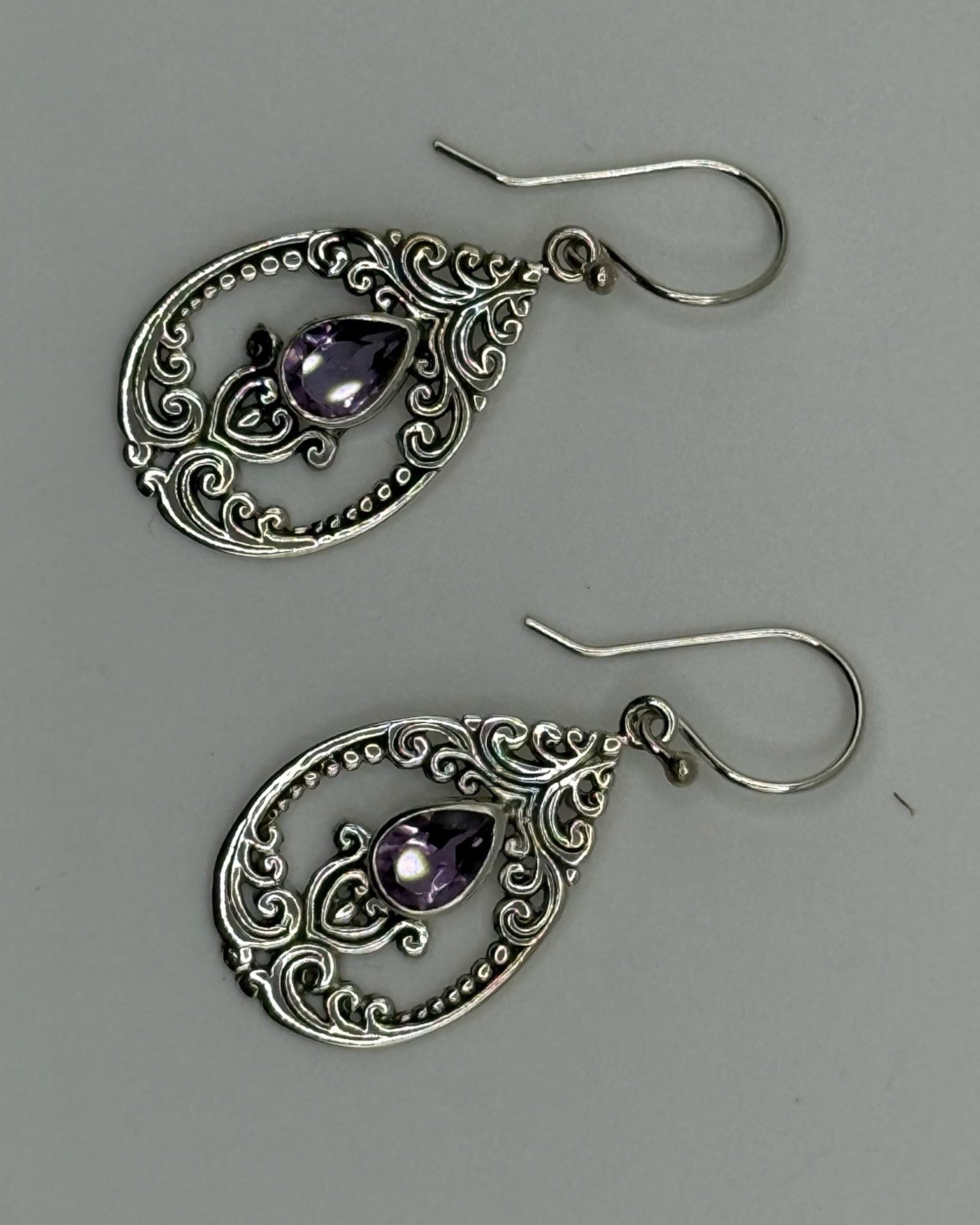 Bling Collection - Amethyst Designer Earring - (Sterling)