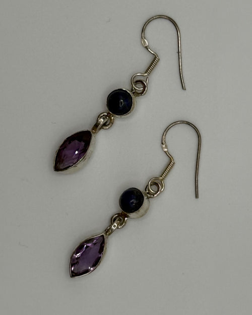 Bling Collection - Amethyst Designer Earrings - (Sterling)