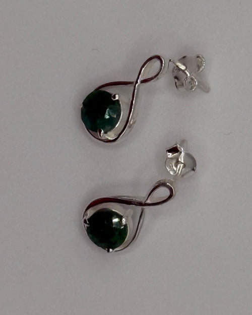 Bling Collection - Emerald Stud Designer Earrings (Sterling)