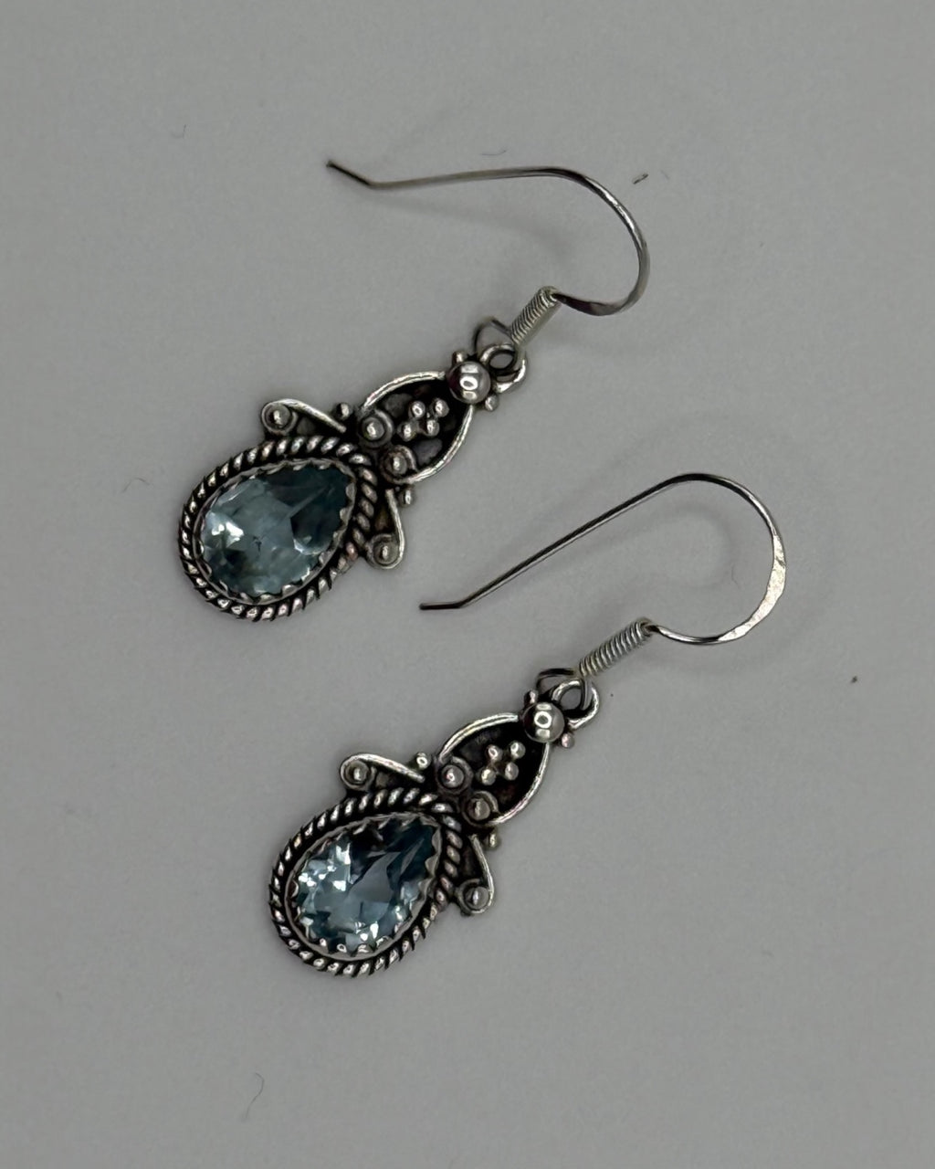 Bling Collection - Blue Topaz Designer Earring (Sterling)