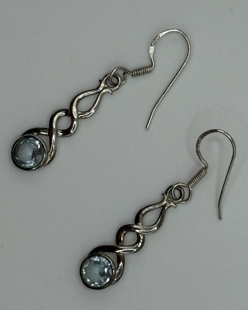 Bling Collection - Blue Topaz Designer Earring  (Sterling)
