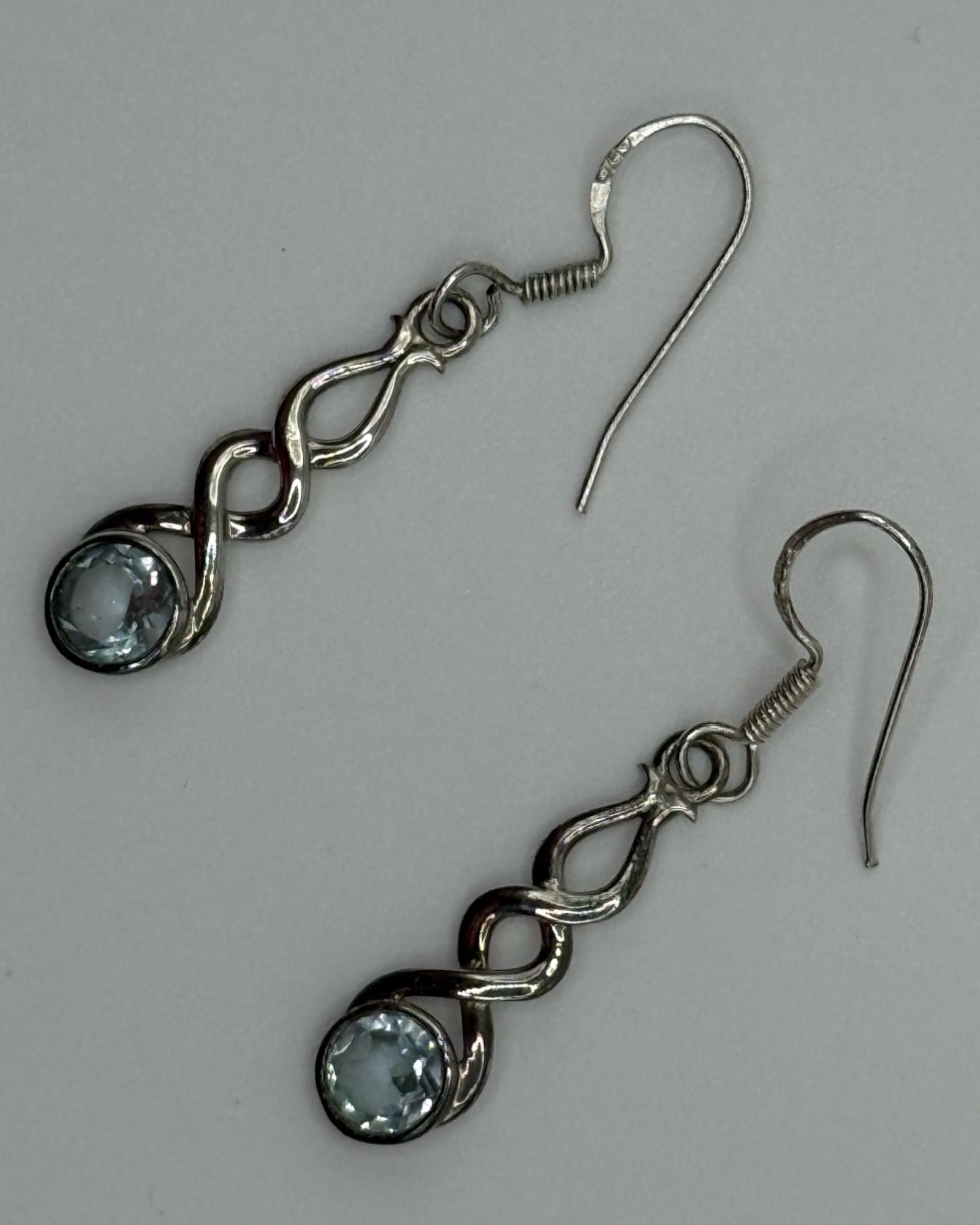 Bling Collection - Blue Topaz Designer Earring  (Sterling)