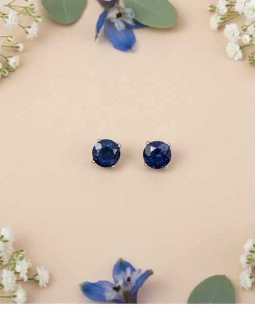 Bling Collection - Sapphire Stud Designer Earrings (Sterling)
