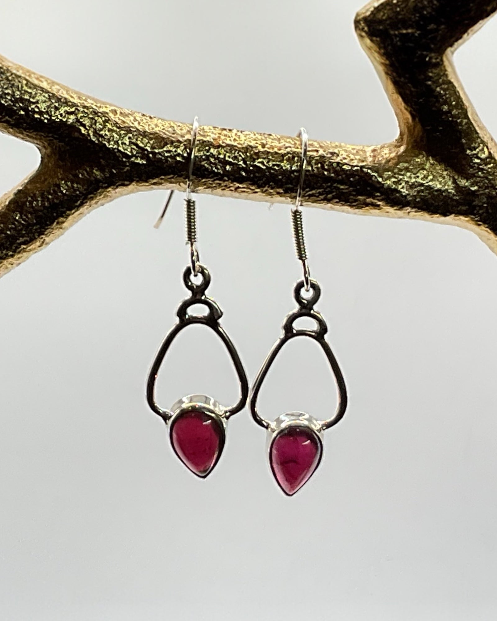 Bling Collection - Garnet Designer Earring (Sterling)