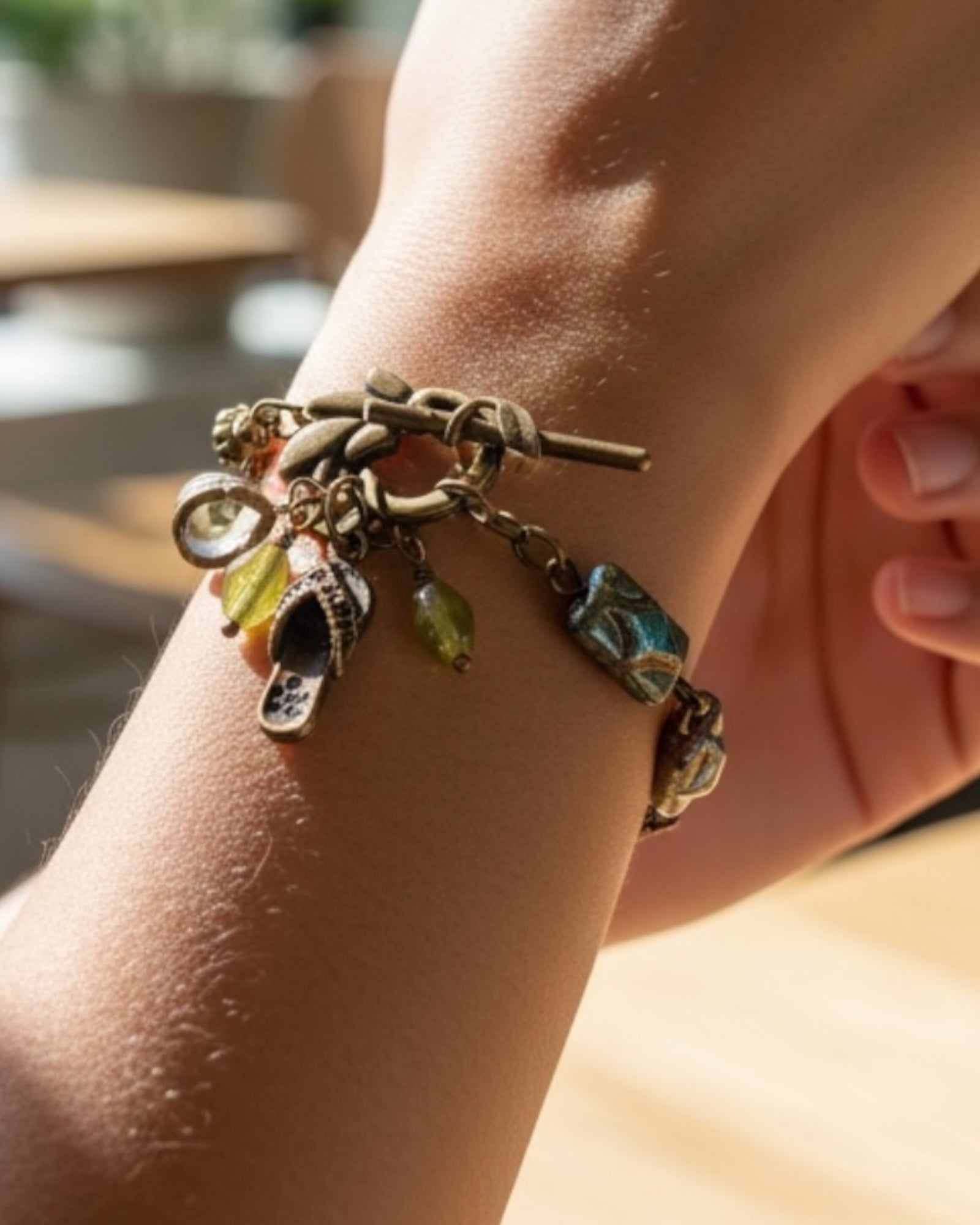 Gaspeite Beads Designer Bracelet