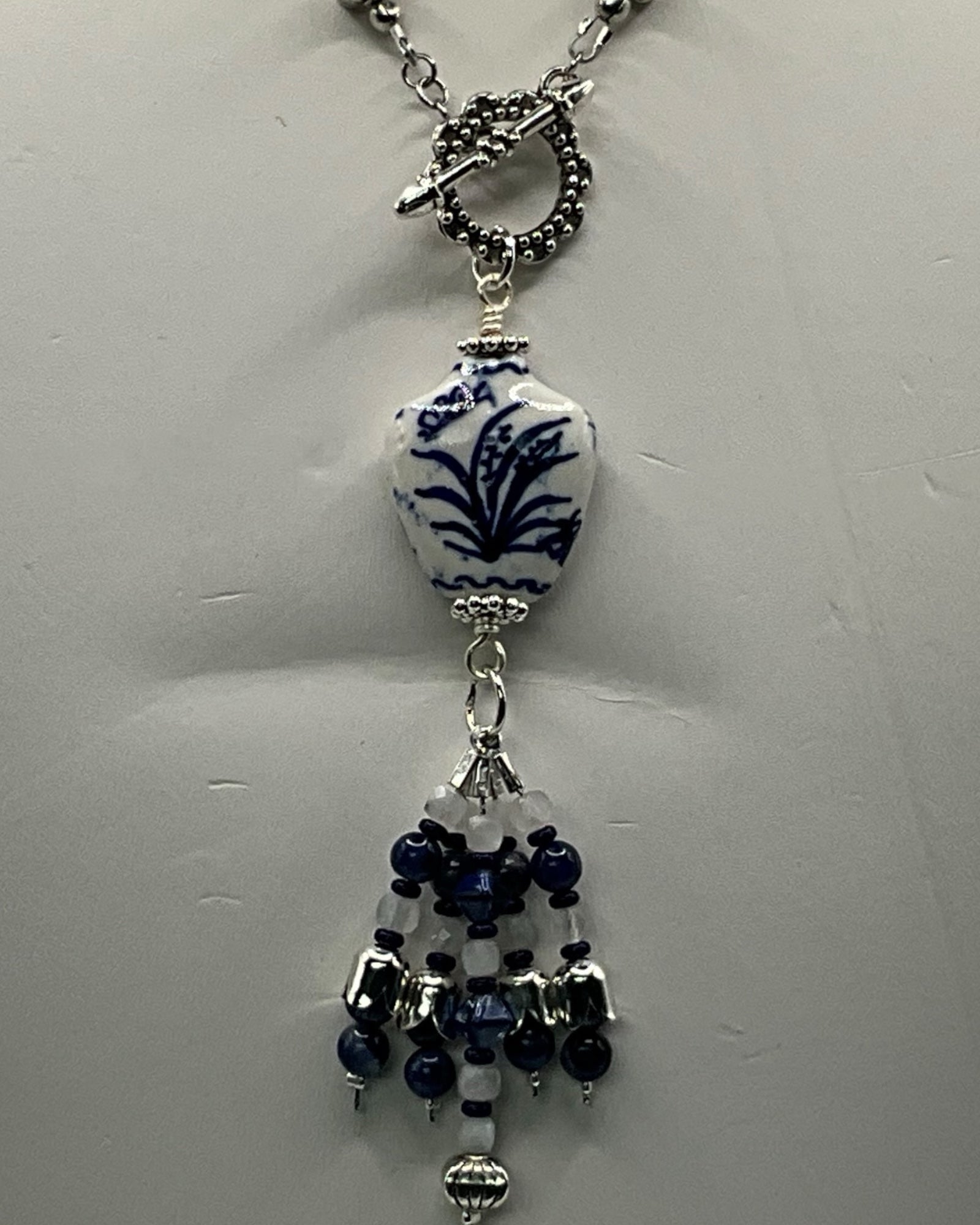 2-Piece Blue & White Porcelain Jewelry Set