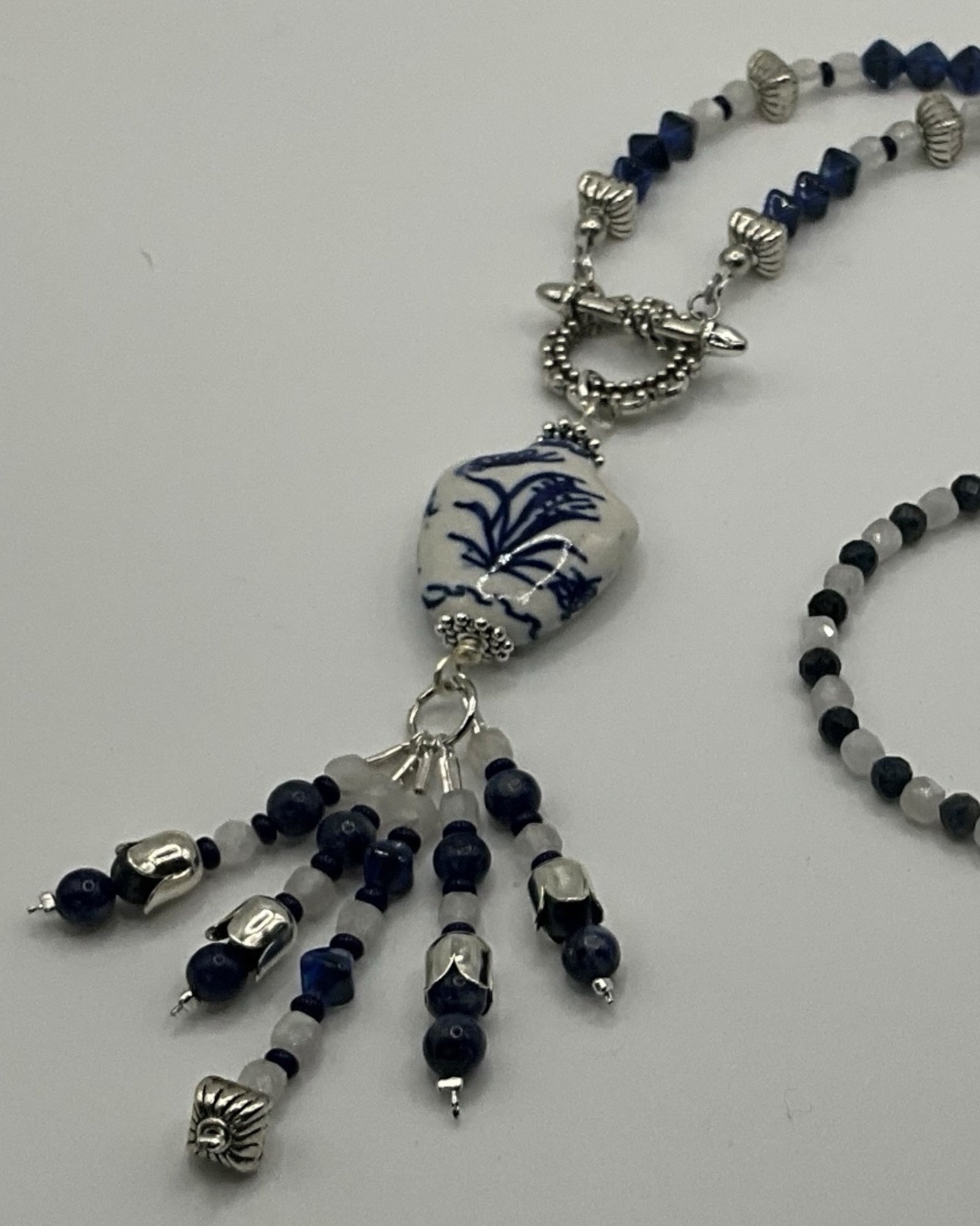 2-Piece Blue & White Porcelain Jewelry Set
