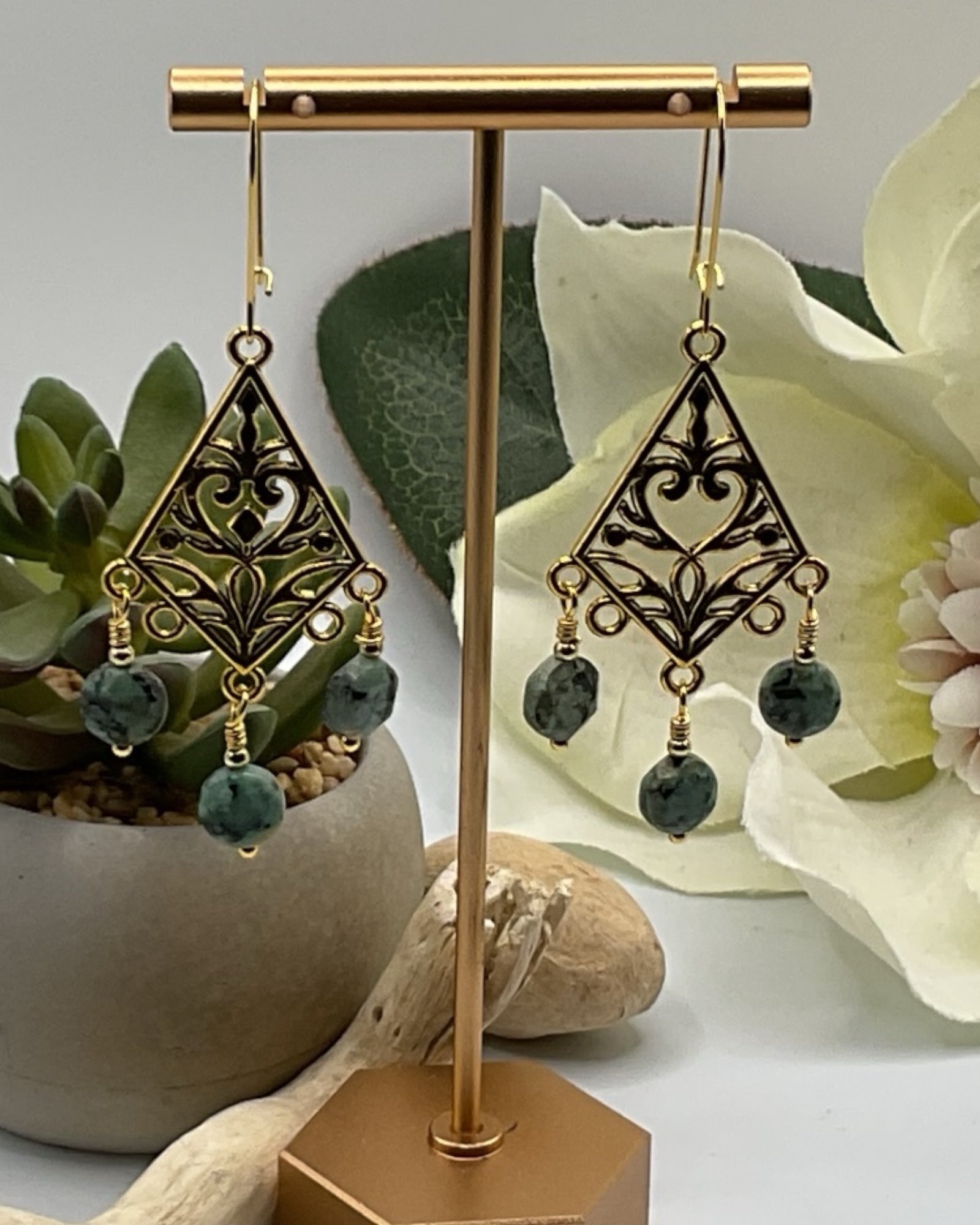 African Turquoise Casual Earrings