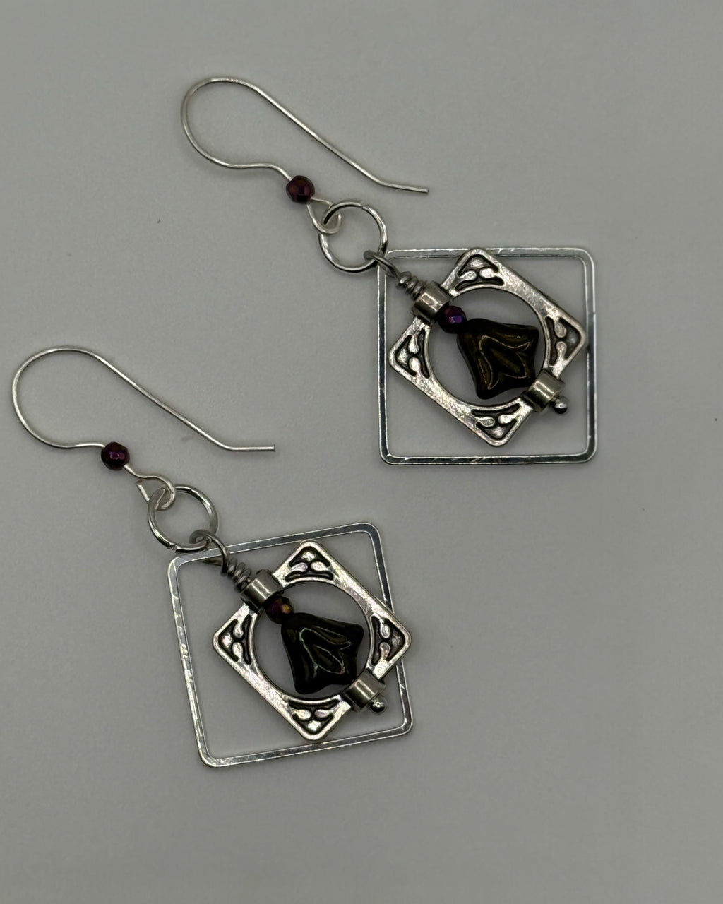 Czech Glass Flower Casual Earrings