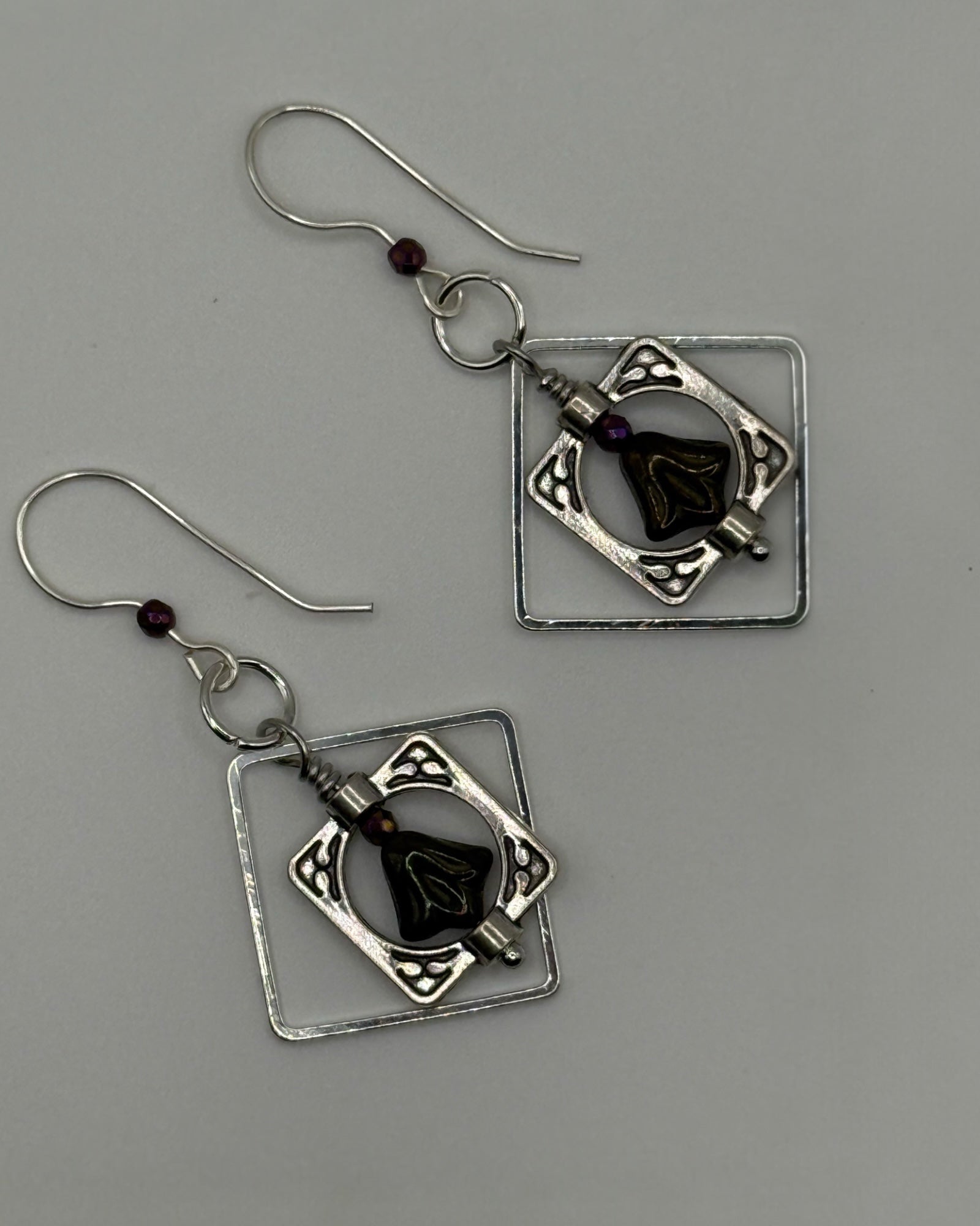 Czech Glass Flower Casual Earrings