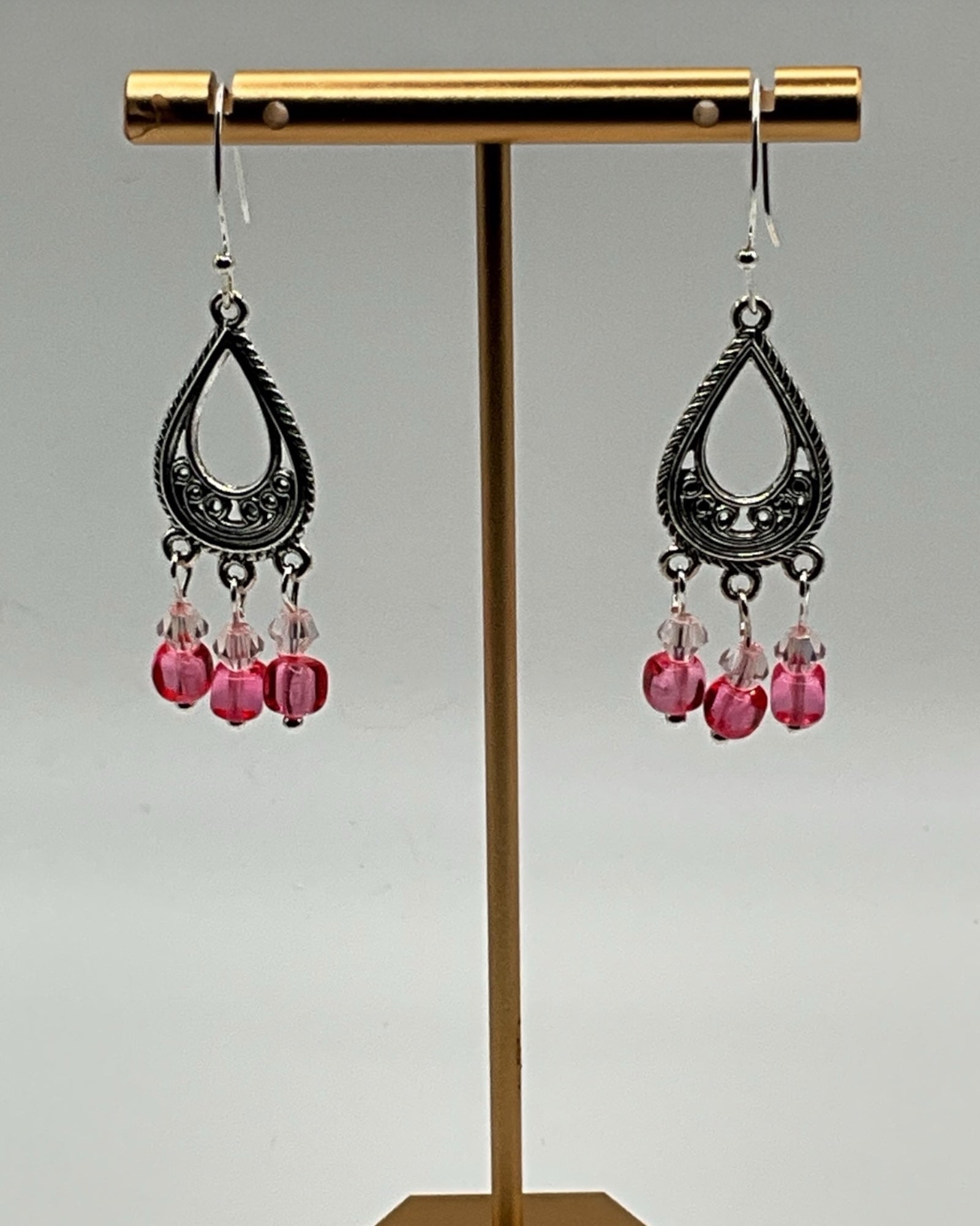 Rose Quartz & Sea Glass Casual Earrings