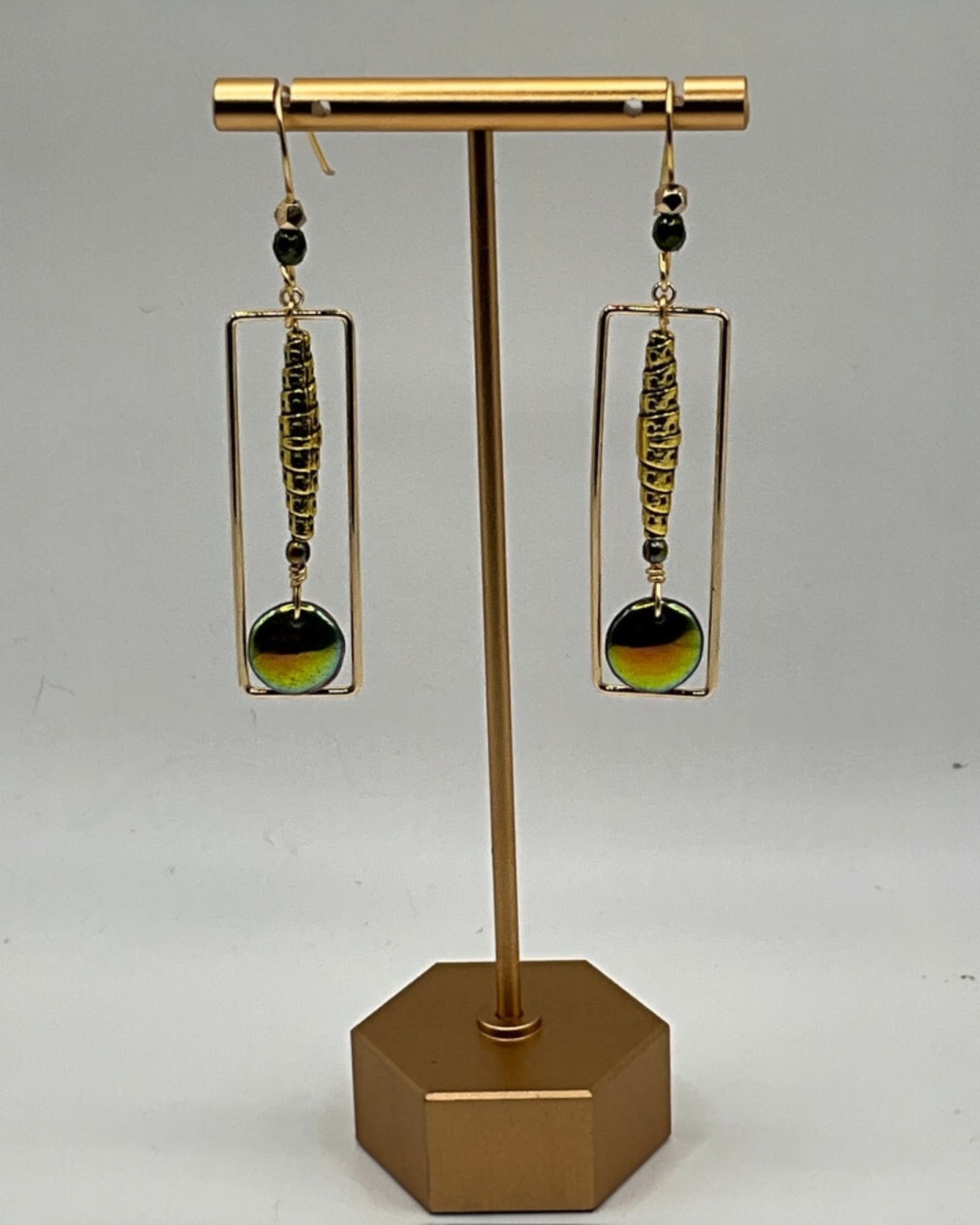 Rainbow Hematite & Pyrite Casual Earrings