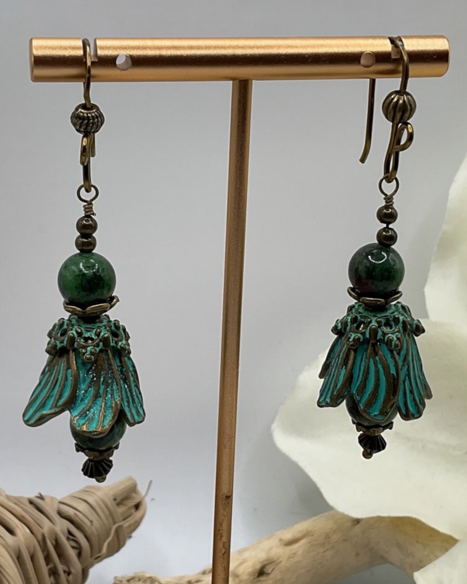 Verdant Serpentine Designer Earrings