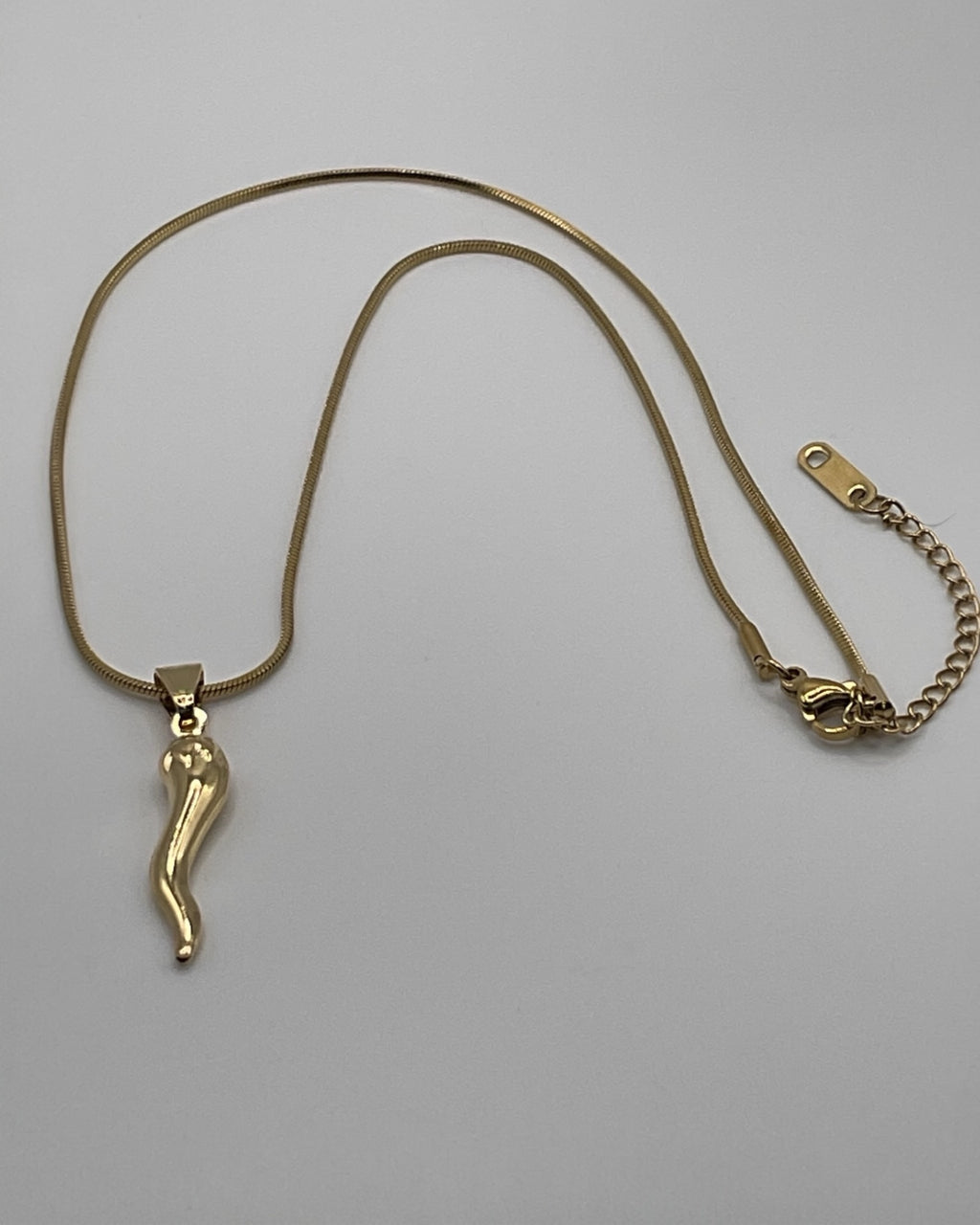 Bling Collection - Dainty Necklace Italian Horn (Gold over Sterling)
