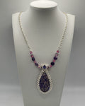 Jasper Teardrop Wire Wrapped Necklace
