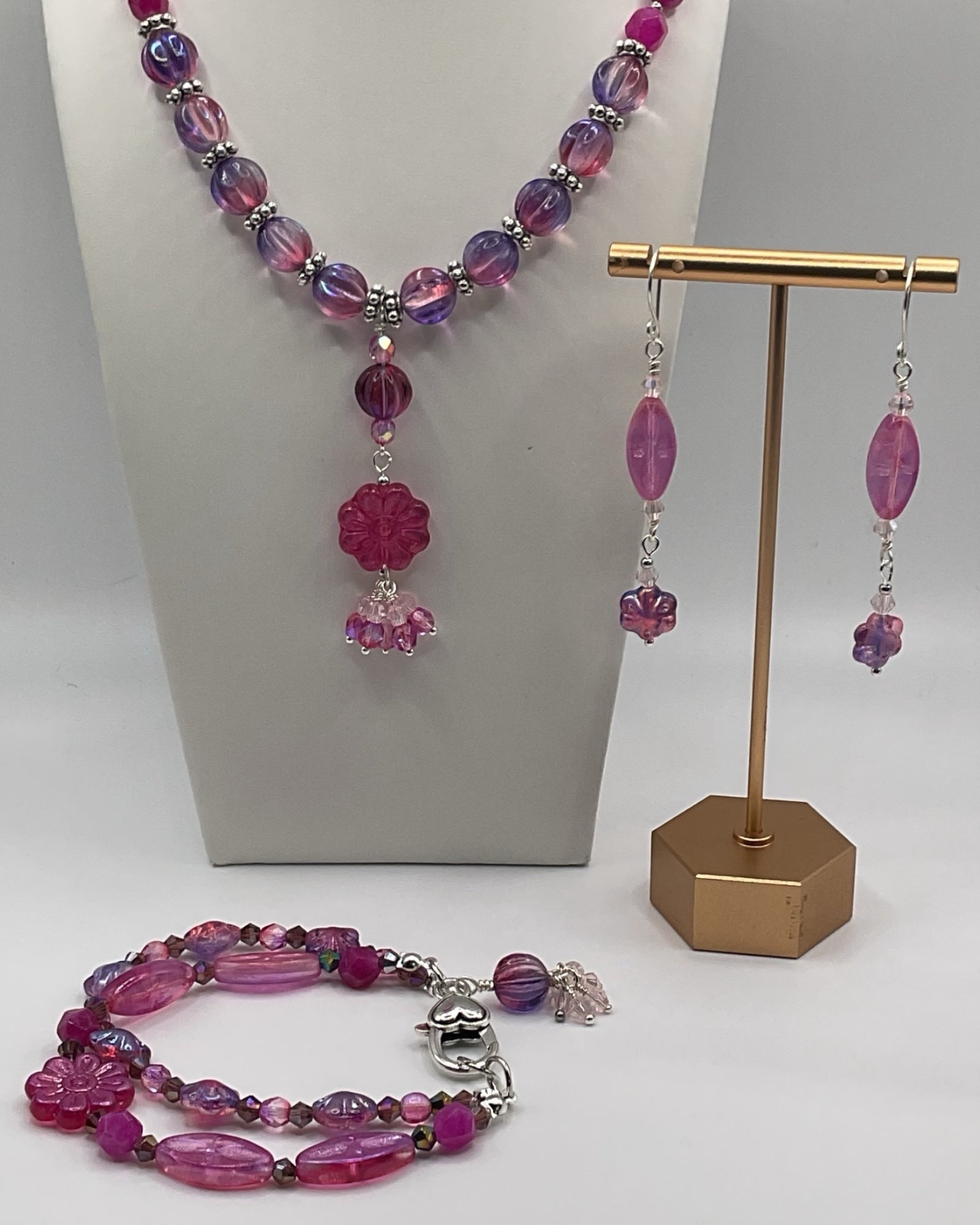 3-Piece Pink Jewelry Set