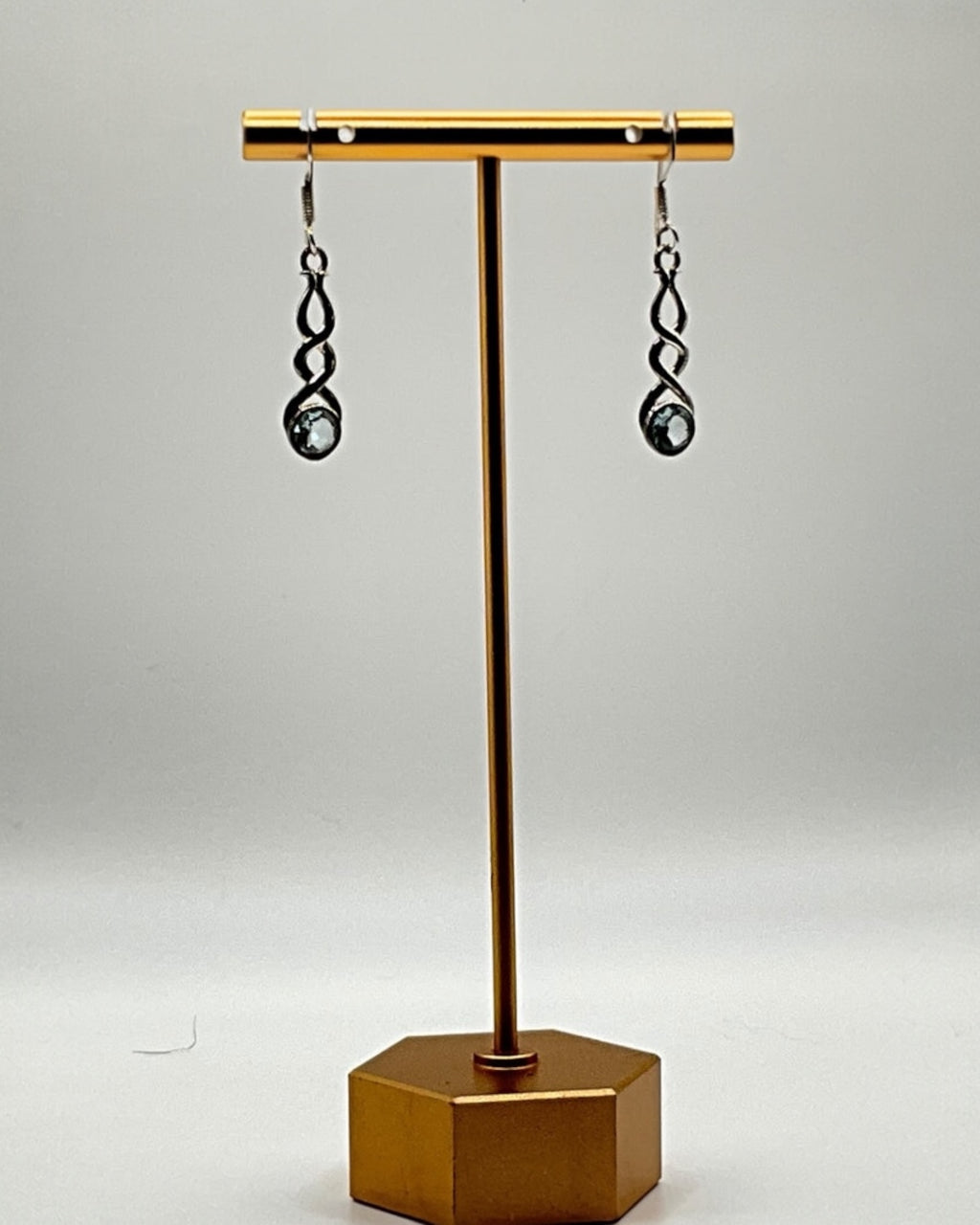 Bling Collection - Blue Topaz Designer Earrings  (Sterling)