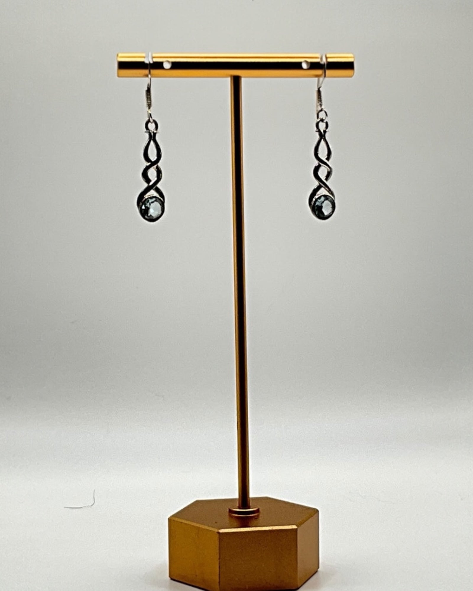 Bling Collection - Blue Topaz Designer Earrings  (Sterling)