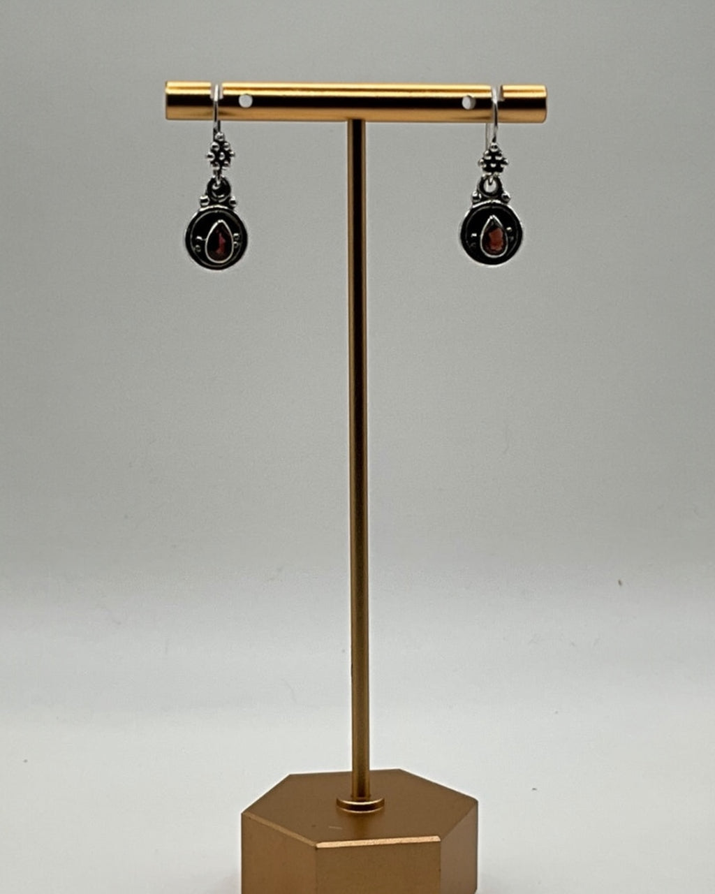 Bling Collection - Garnet Designer Earrings - (Sterling)