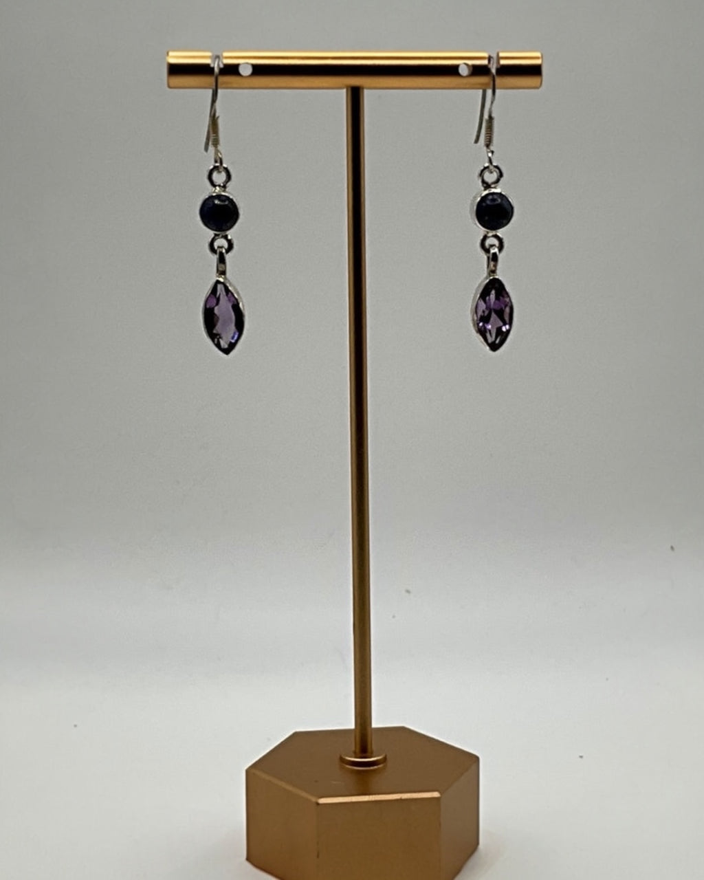 Bling Collection - Amethyst Designer Earrings - (Sterling)