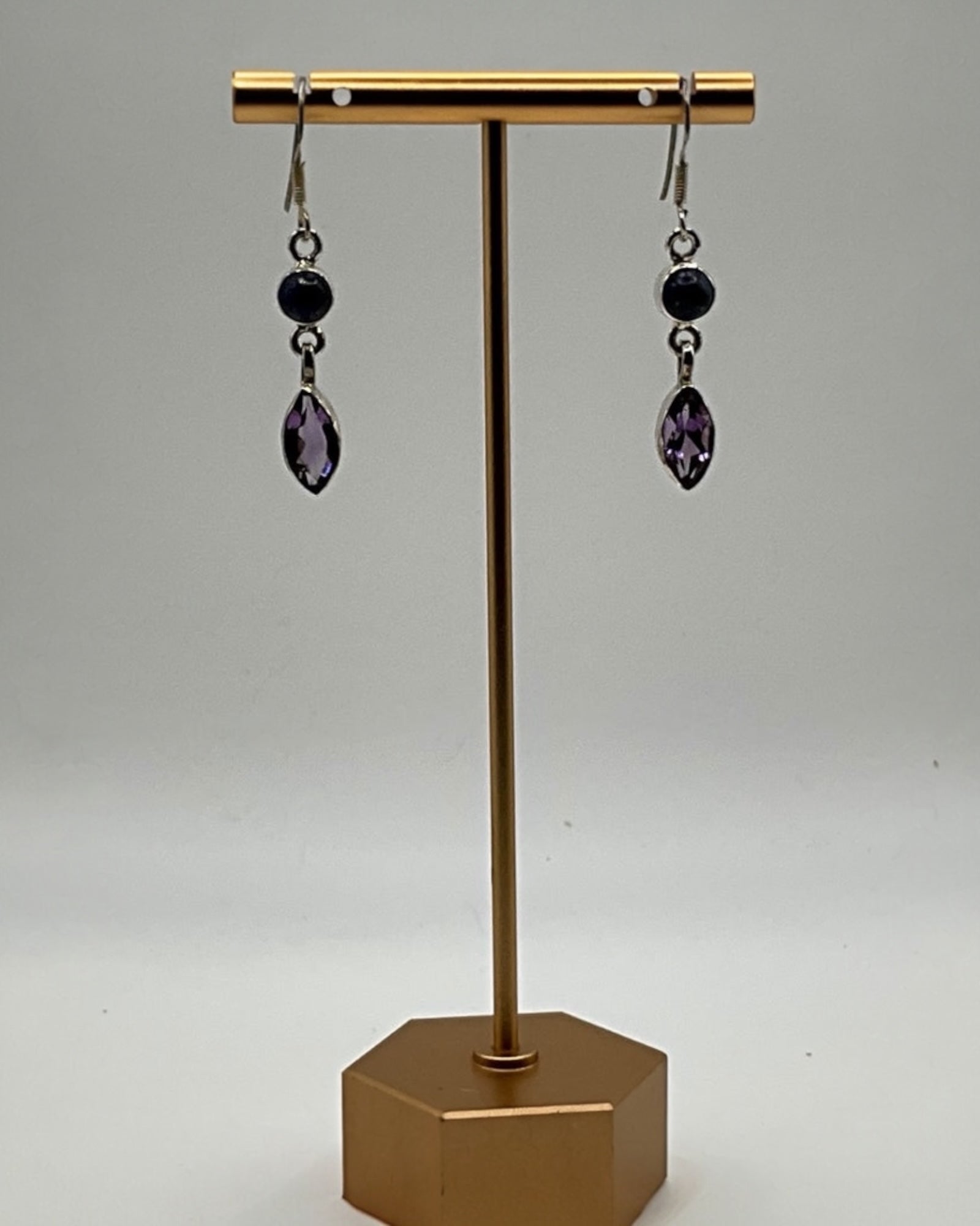 Bling Collection - Amethyst Designer Earrings - (Sterling)