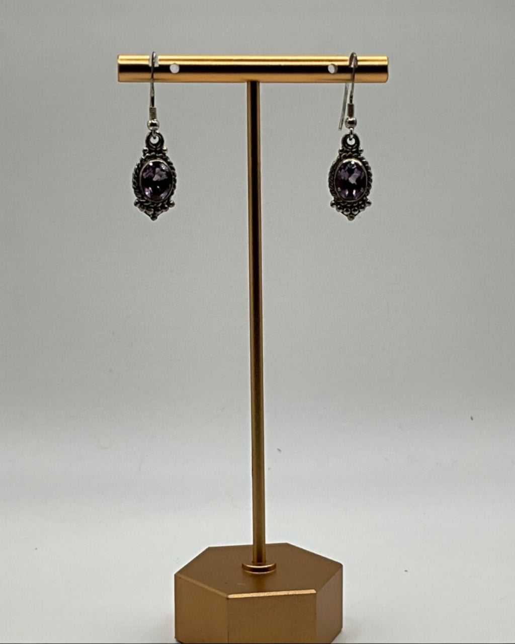 Bling Collection - Amethyst Designer Earrings - (Sterling)