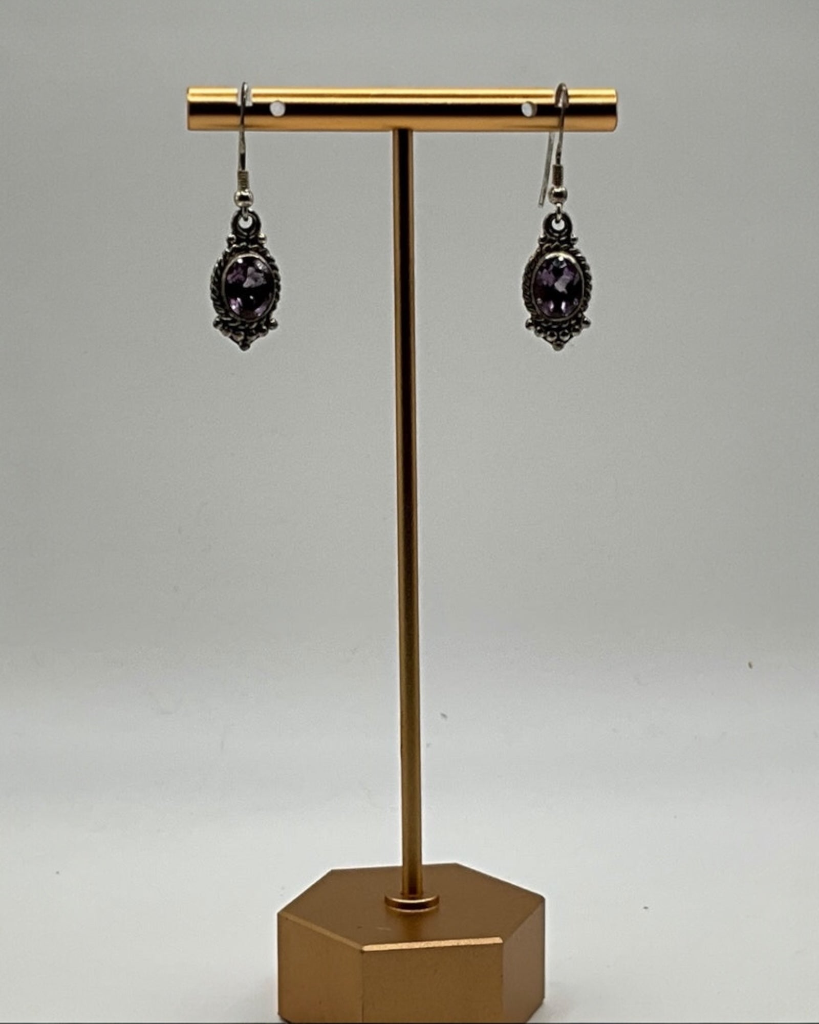 Bling Collection - Amethyst Designer Earrings - (Sterling)
