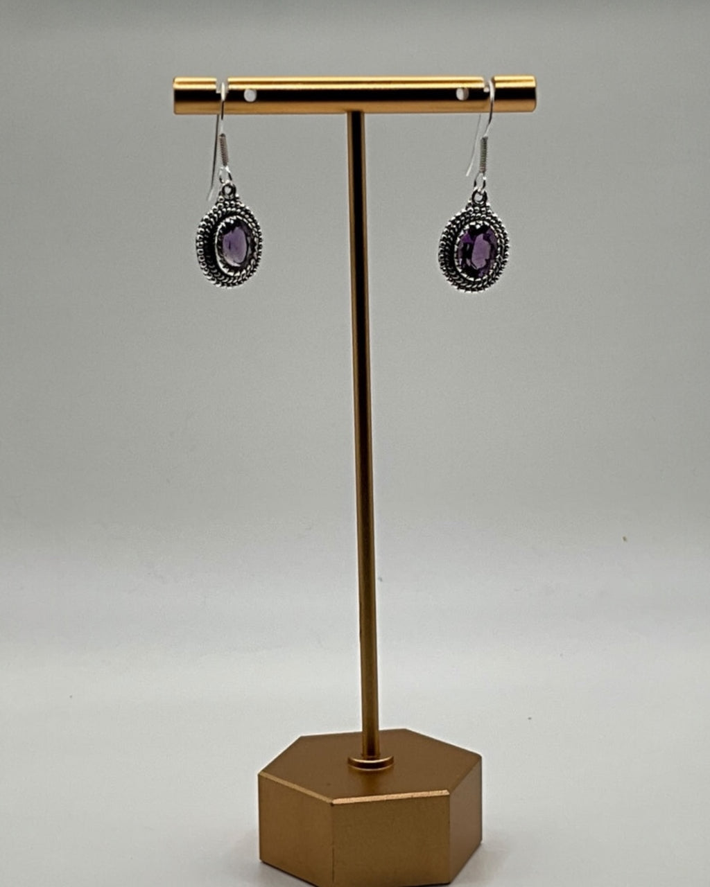 Bling Collection - Amethyst Designer Earrings - (Sterling)