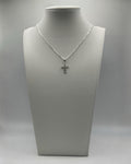 Bling Collection - Dainty Cross Necklace (Sterling) (Moissanite)