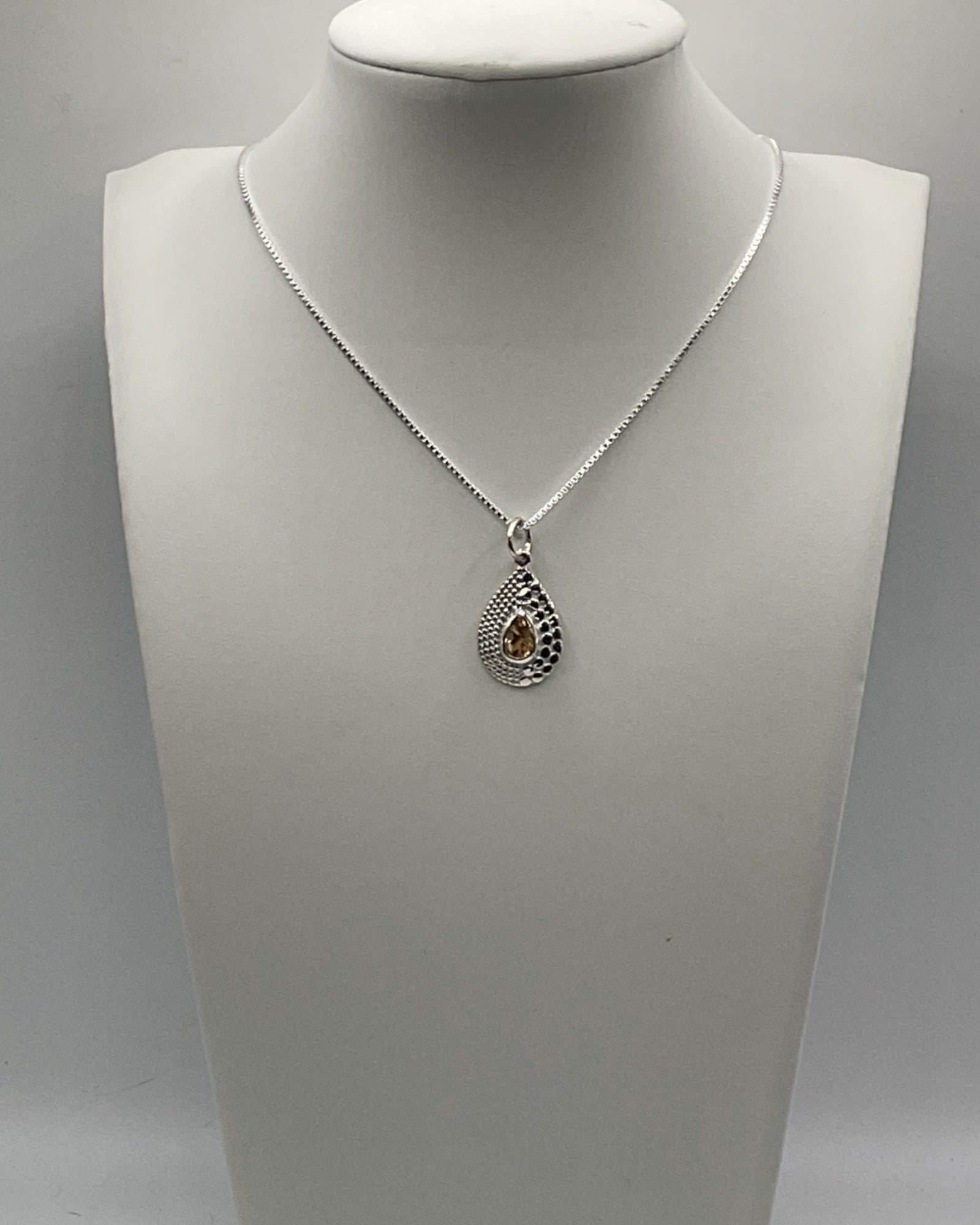 Bling Collection - Citrine Dainty Necklace (Sterling)
