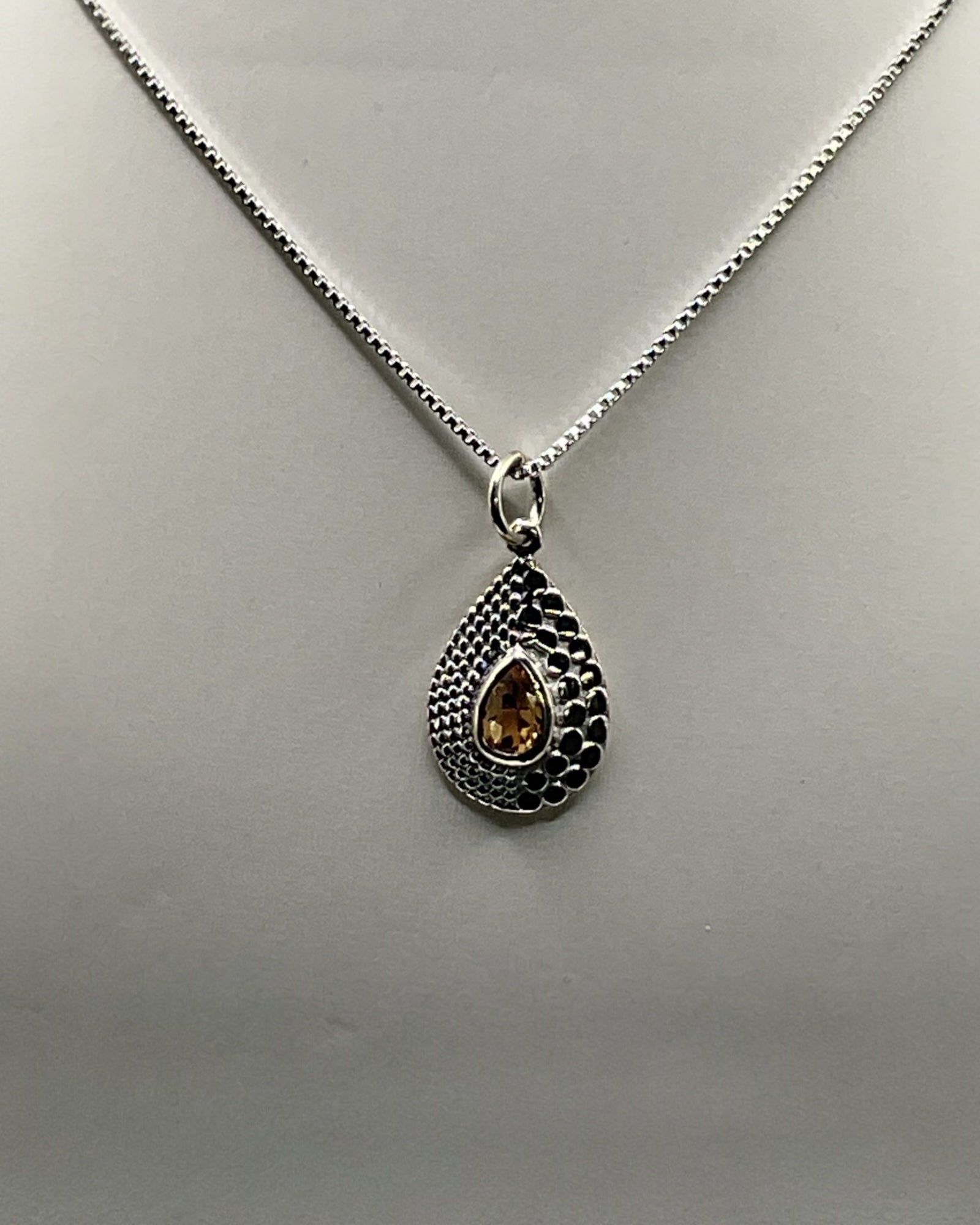 Bling Collection - Citrine Dainty Necklace (Sterling)