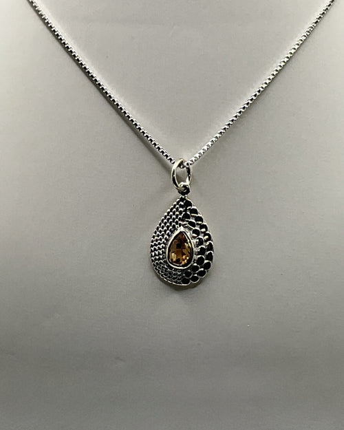 Bling Collection - Citrine Dainty Necklace (Sterling)