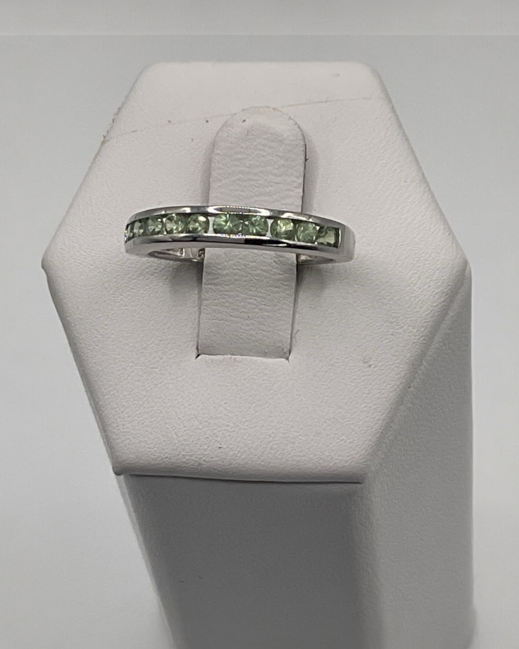 Bling Collection - Peridot Eternity Ring (Sterling)