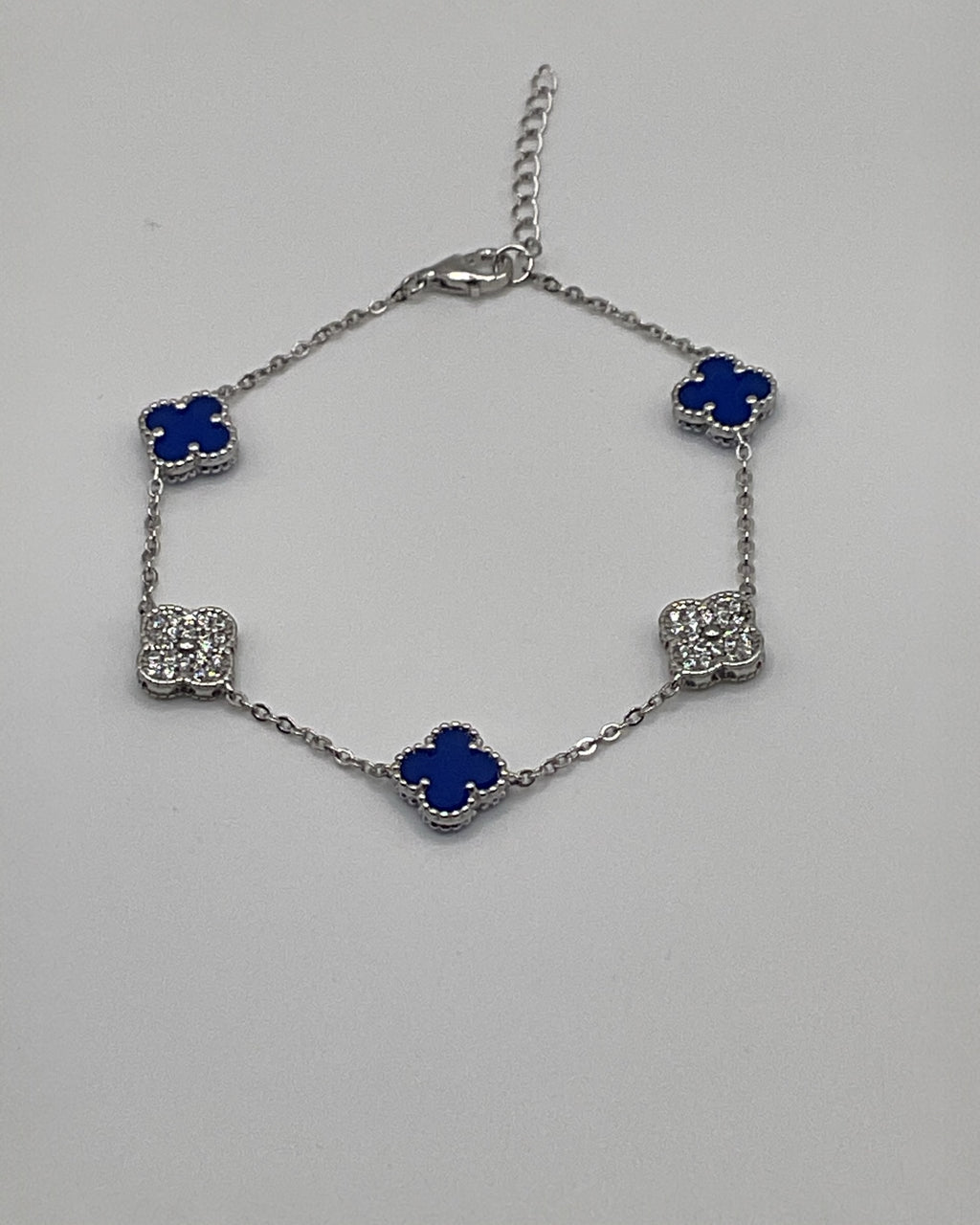 Bling Collection - Blue Sapphire Dainty Bracelet (Sterling)