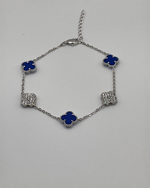 Bling Collection - Blue Sapphire Dainty Bracelet (Sterling)