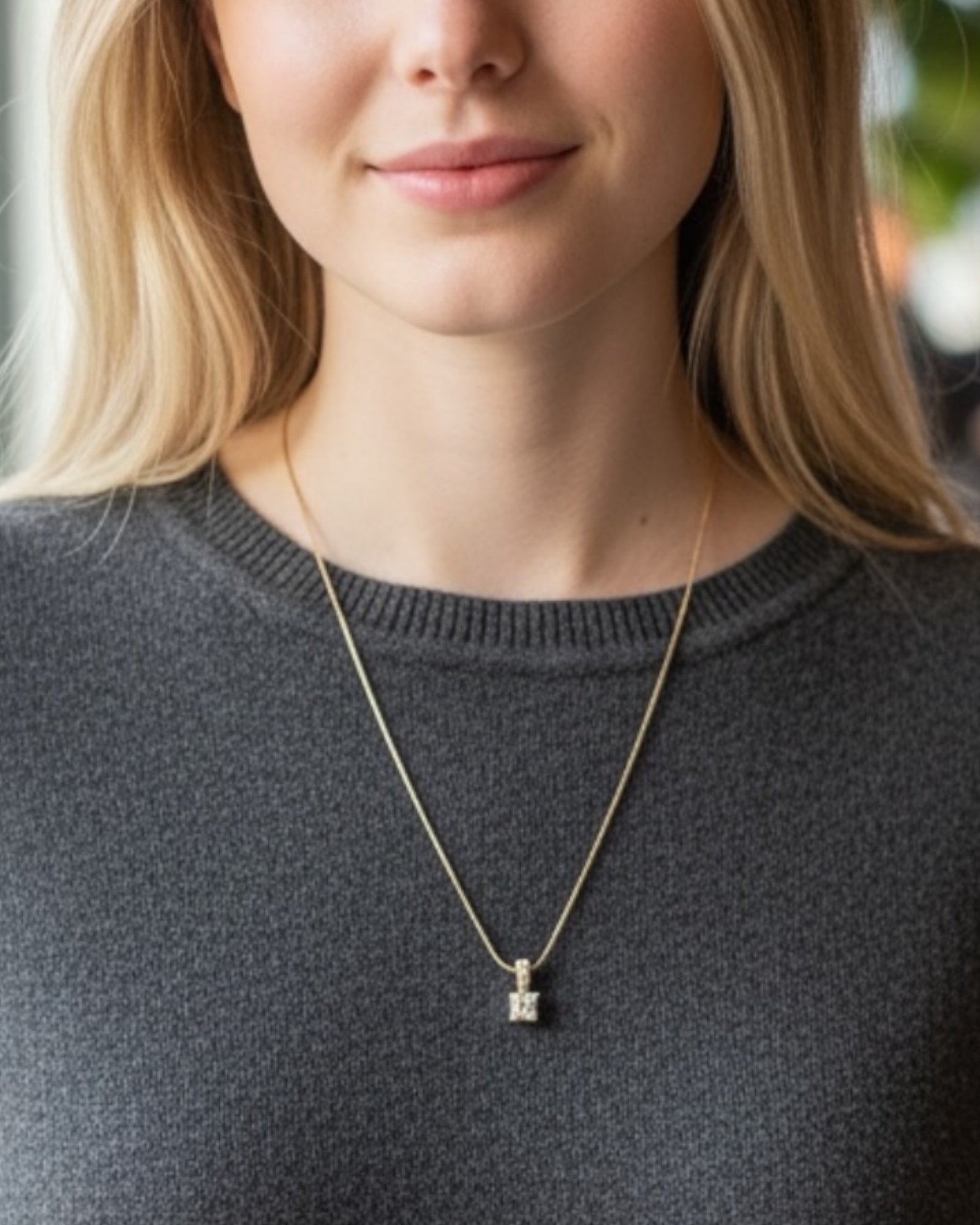 Bling Collection - Dainty Moissanite Necklace (Snake) (Sterling)