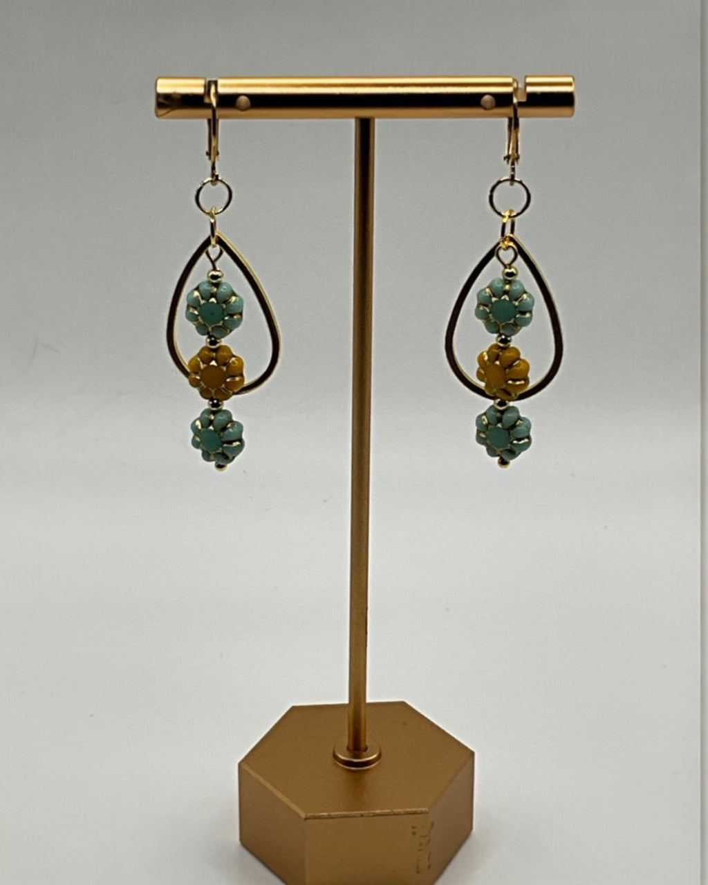 Czech Glass Flower Casual Earrings