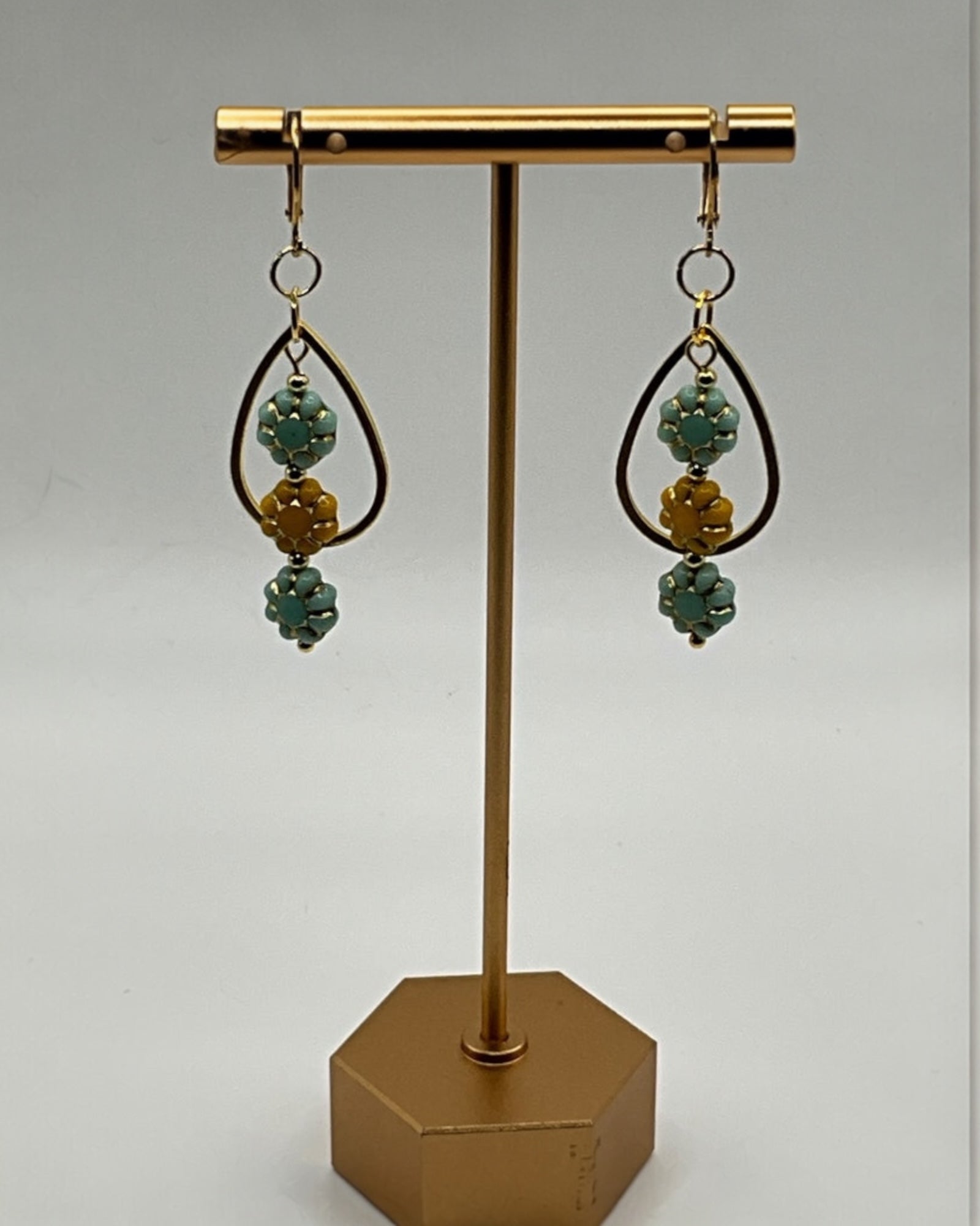 Czech Glass Flower Casual Earrings