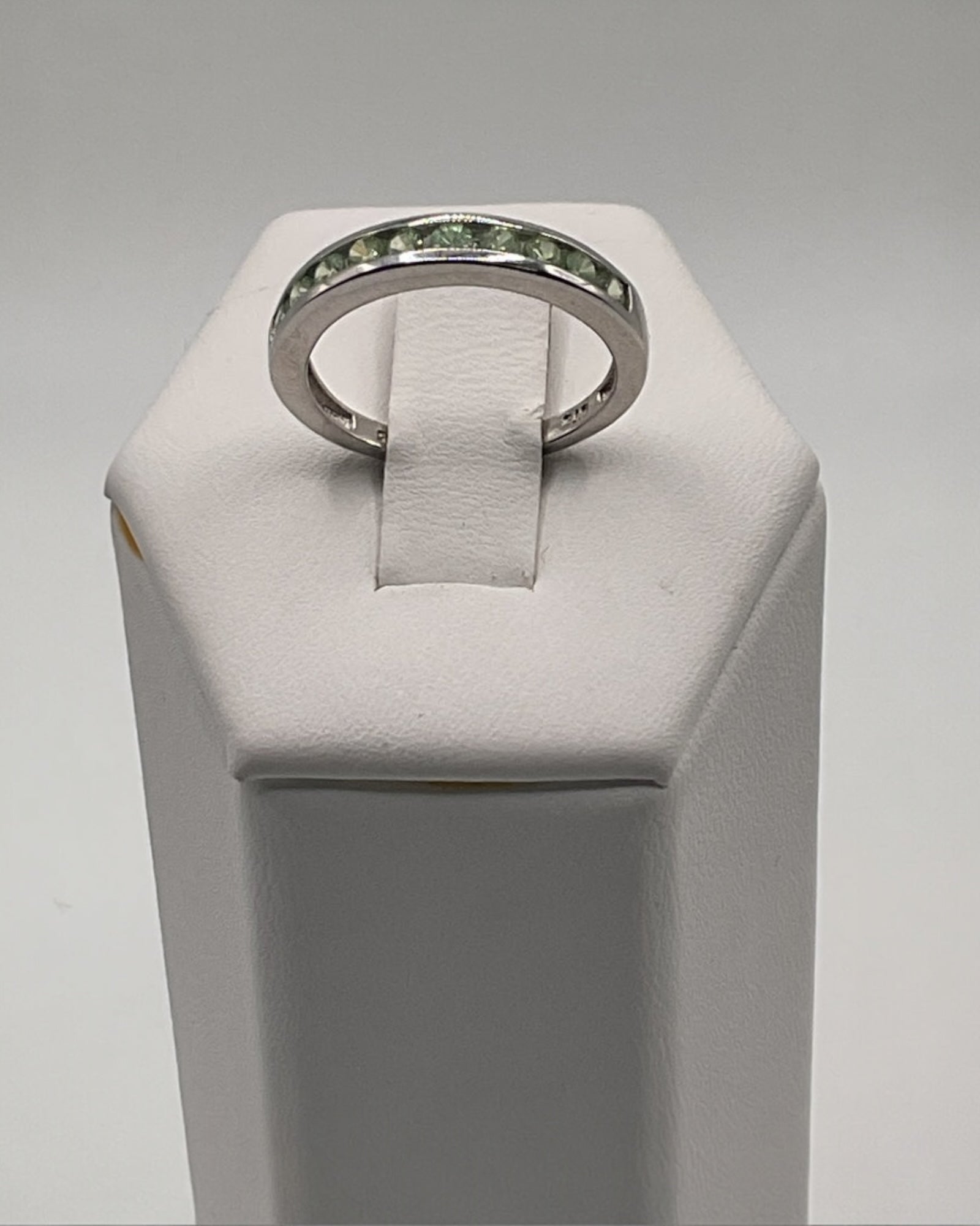 Bling Collection - Peridot Eternity Ring (Sterling)