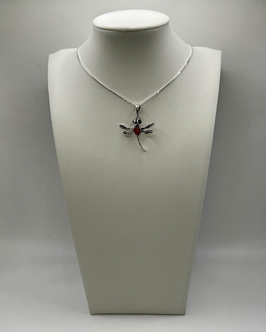 Bling Collection - Dainty Necklace Baltic Amber Dragonfly Necklace (Sterling)