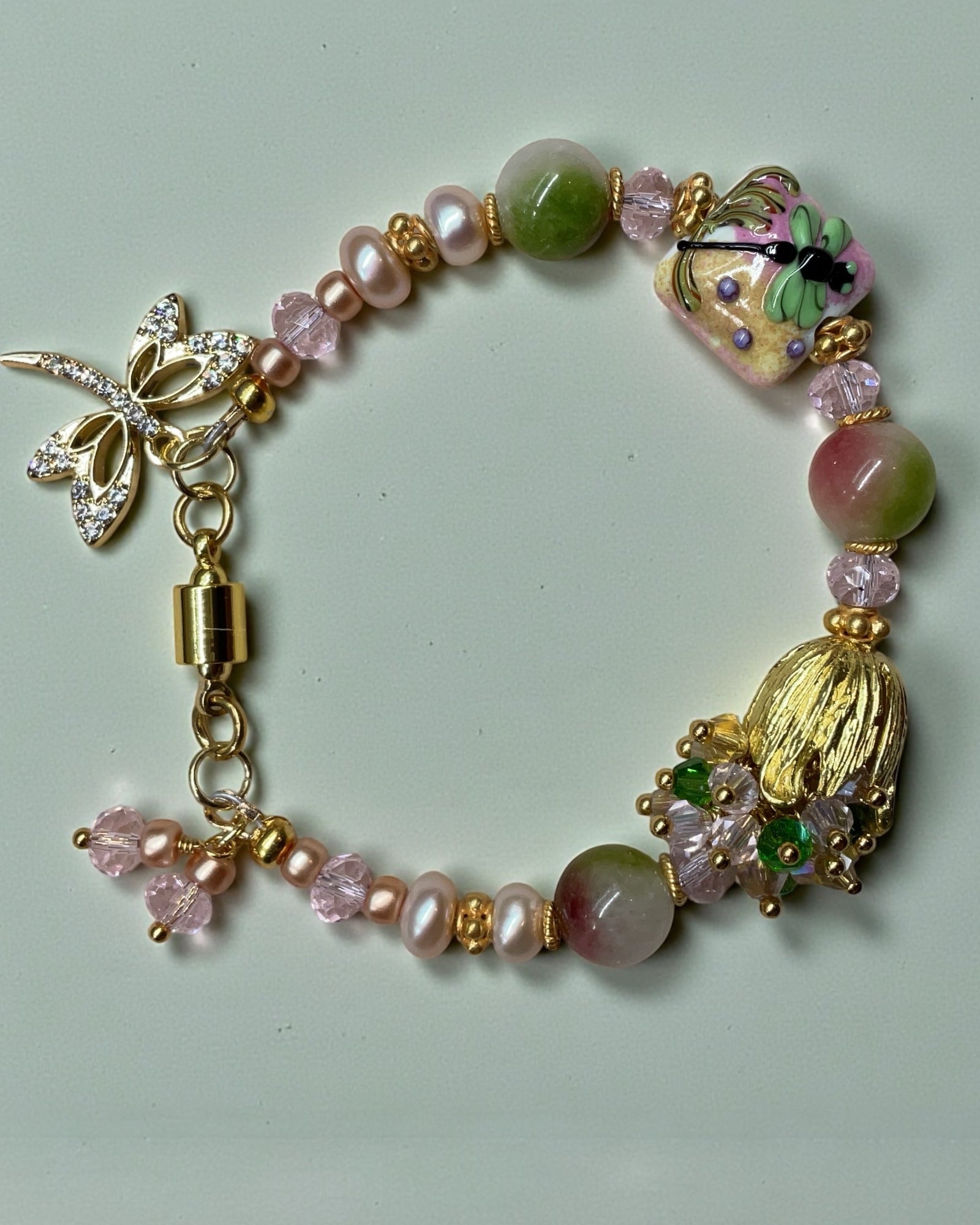 Watermelon Tourmaline Designer Bracelet