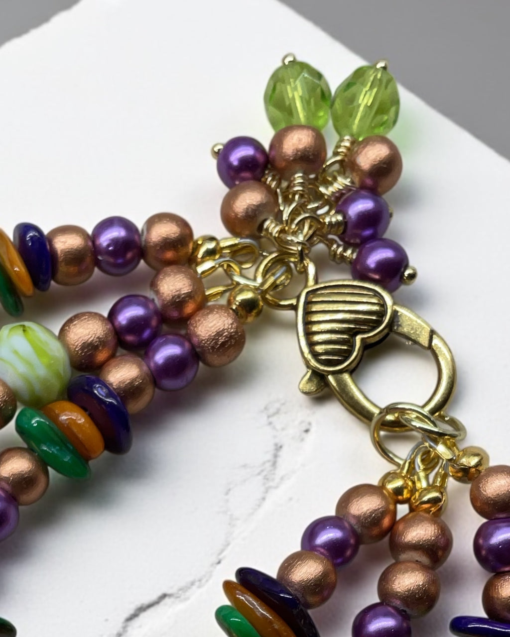 Lamp Work Glass, Abalone and Pearl Designer Bracelet