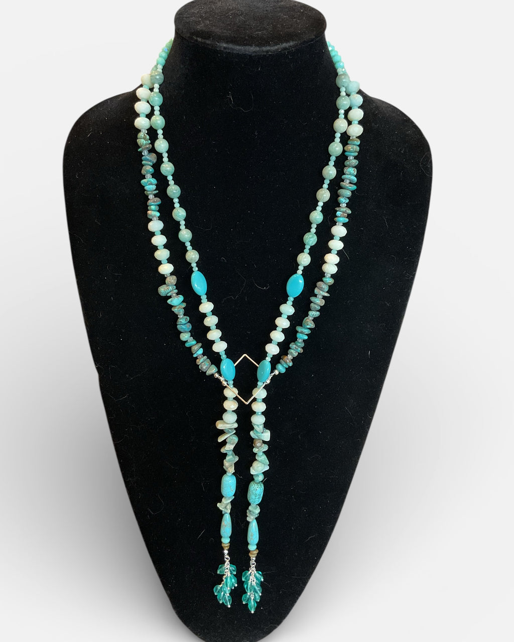 Amazonite & Turquoise Lariat Necklace