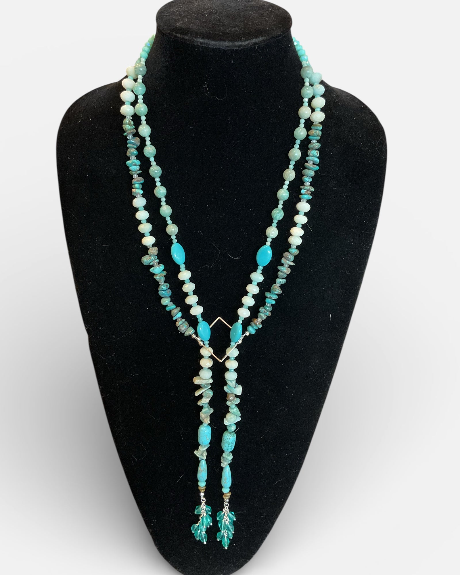 Amazonite & Turquoise Lariat Necklace