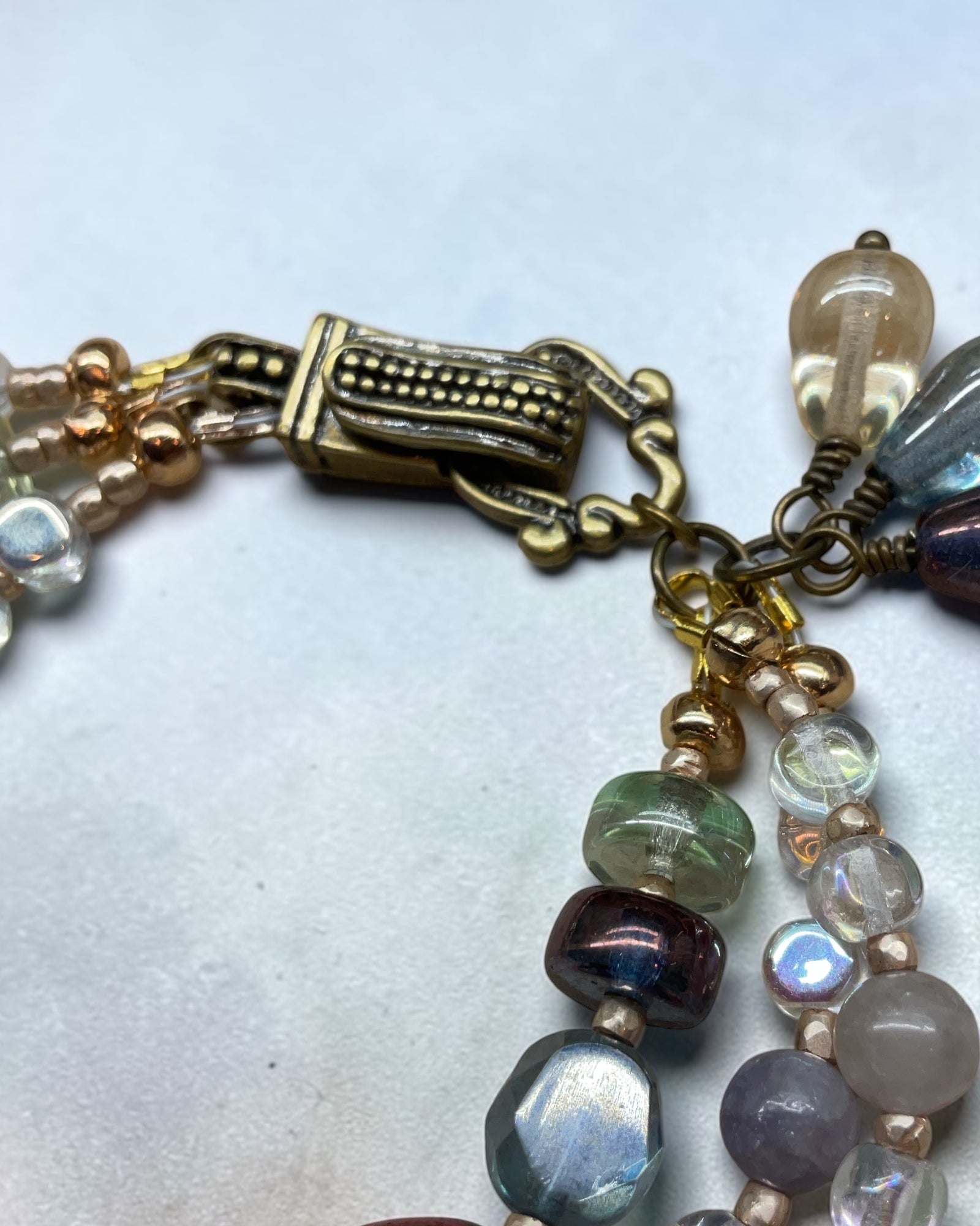 Quartz, Czech Glass & Amethyst Designer Bracelet