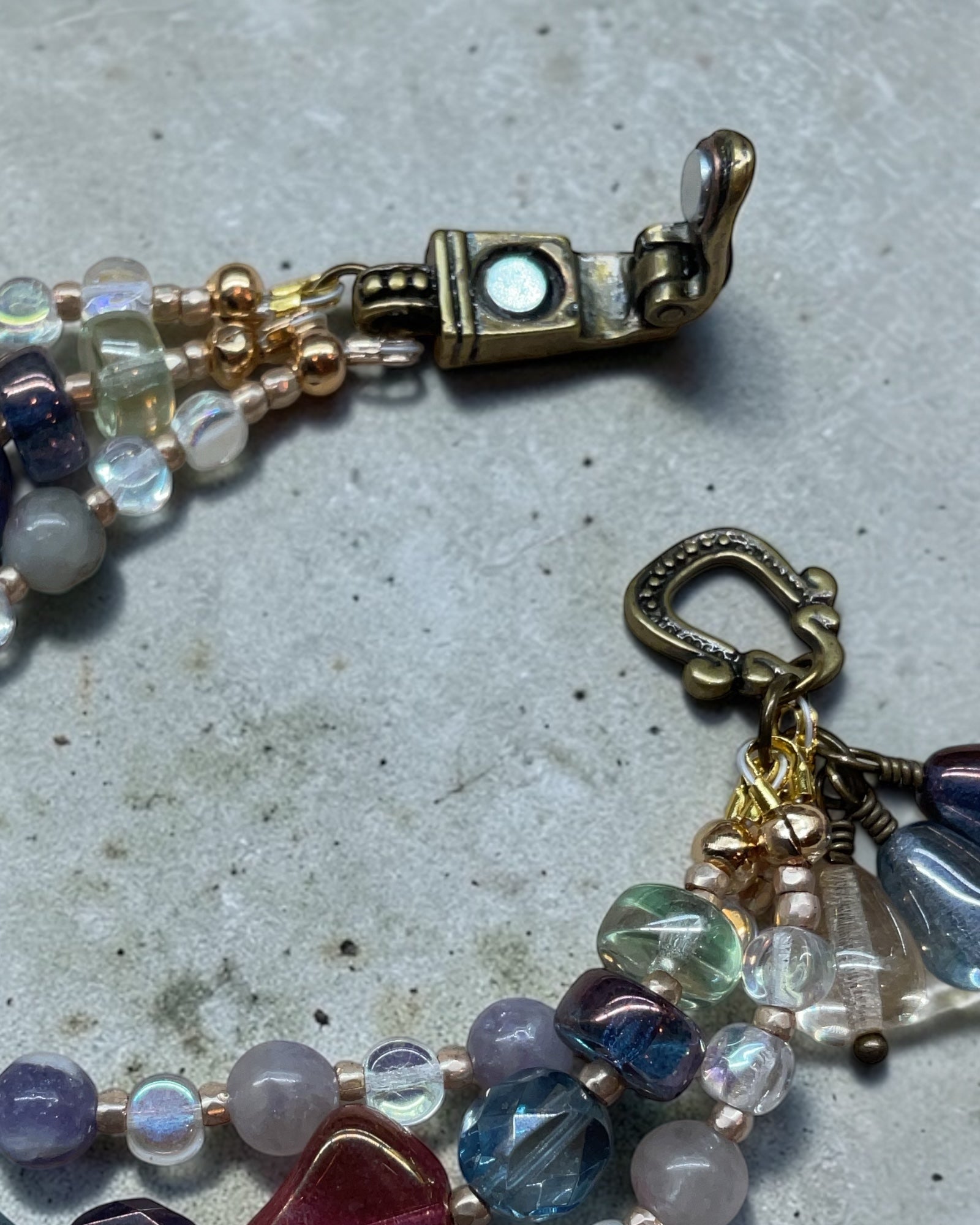 Quartz, Czech Glass & Amethyst Designer Bracelet