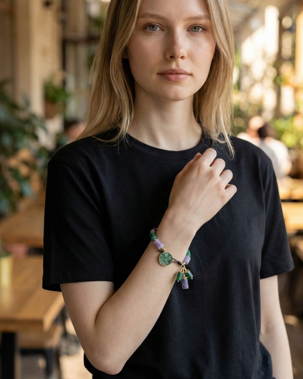 Amethyst & Chalcedony Designer Bracelet