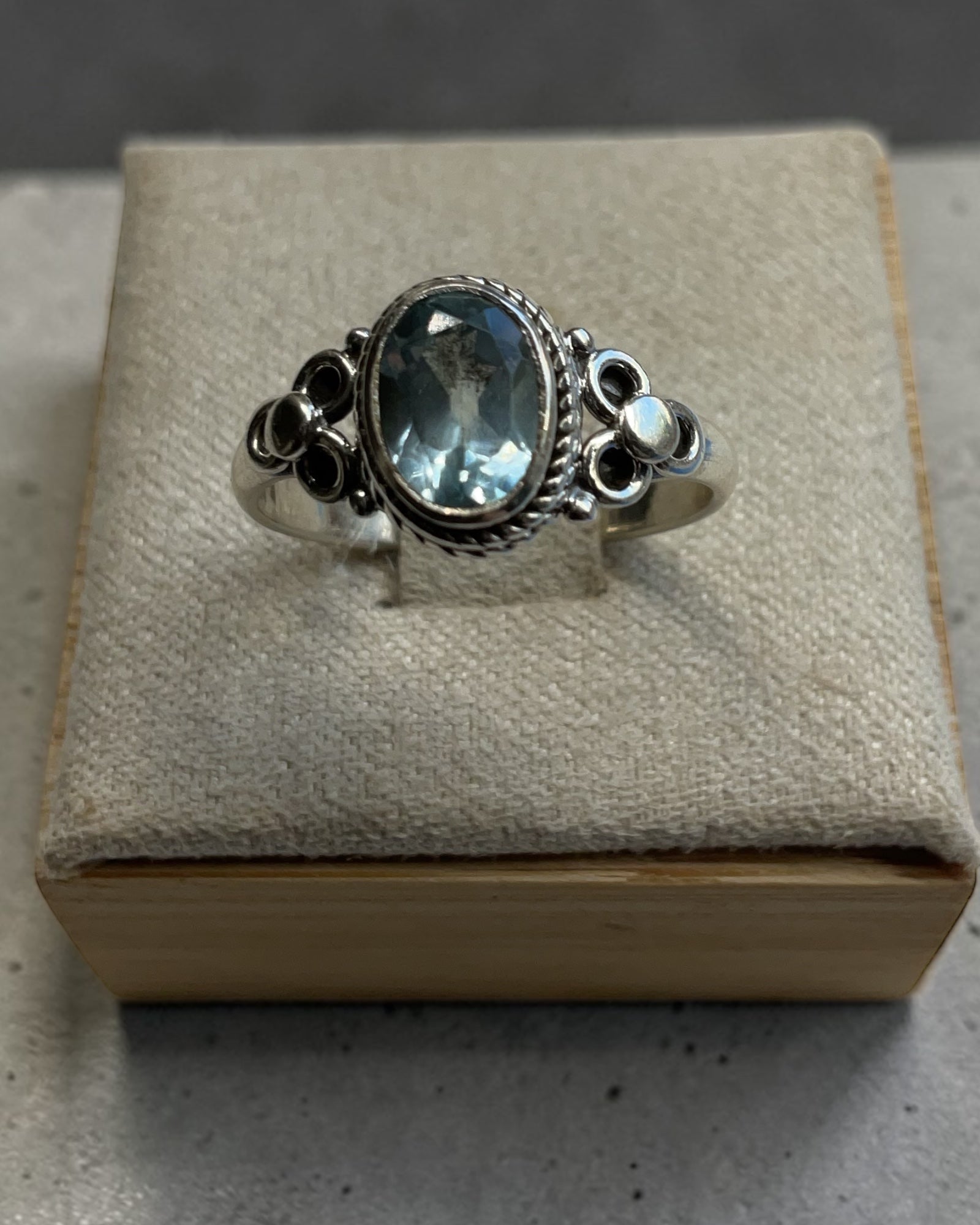 Bling Collection - Blue Topaz Gemstone Ring (Sterling)