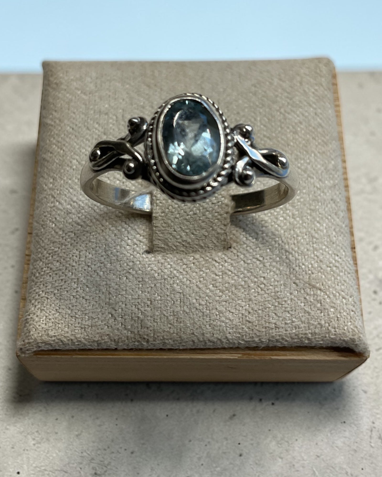 Bling Collection - Blue Topaz Gemstone Ring (Sterling)
