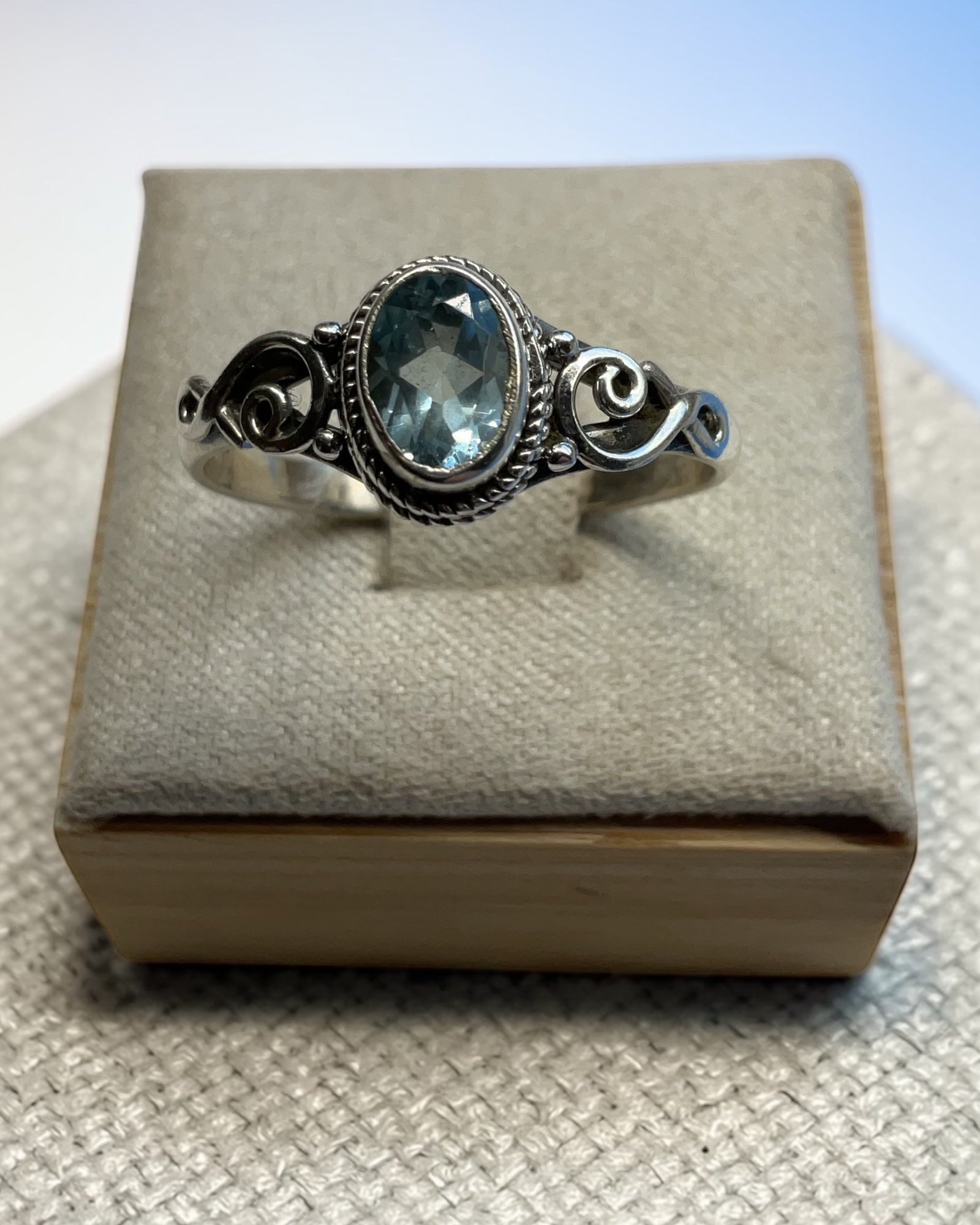 Bling Collection - Blue Topaz Gemstone Ring (Sterling)